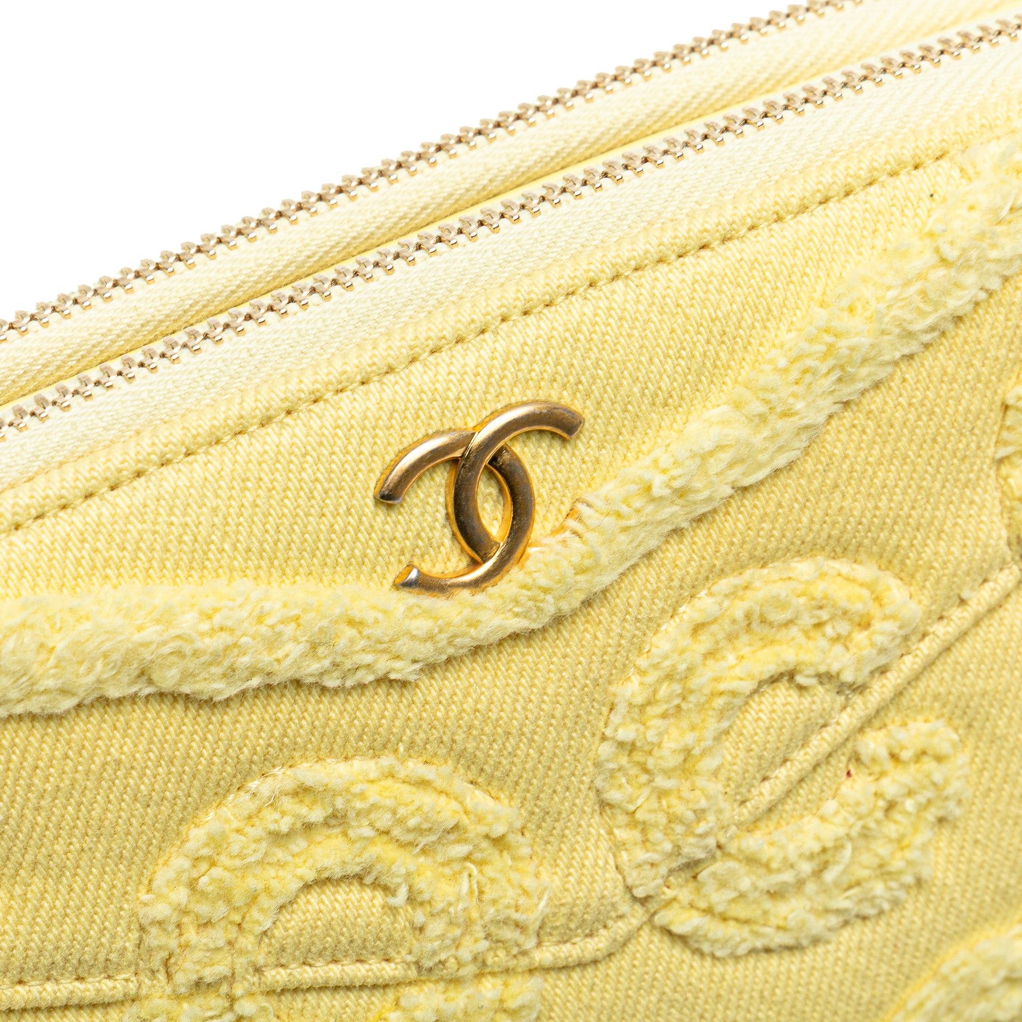 Chanel Chanel Denim Coco Fringe Double Zip Clutch with Chain Yellow Size ONE SIZE - 10 Thumbnail