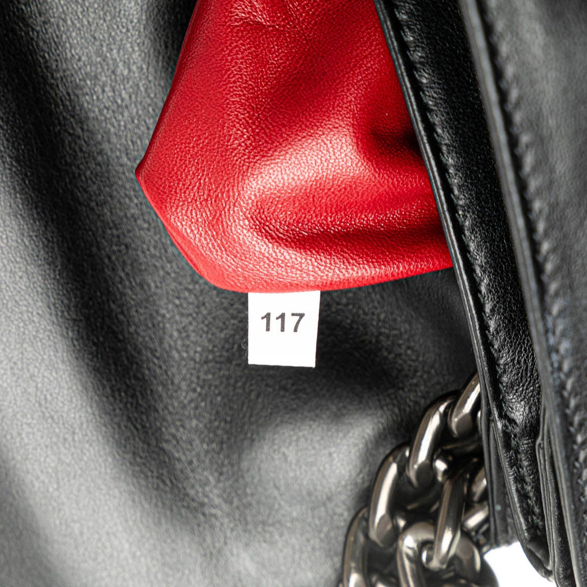 Prada Prada Soft Calf Grommet Lock Flap Chain Shoulder Bag Black Size ONE SIZE - 6 Thumbnail