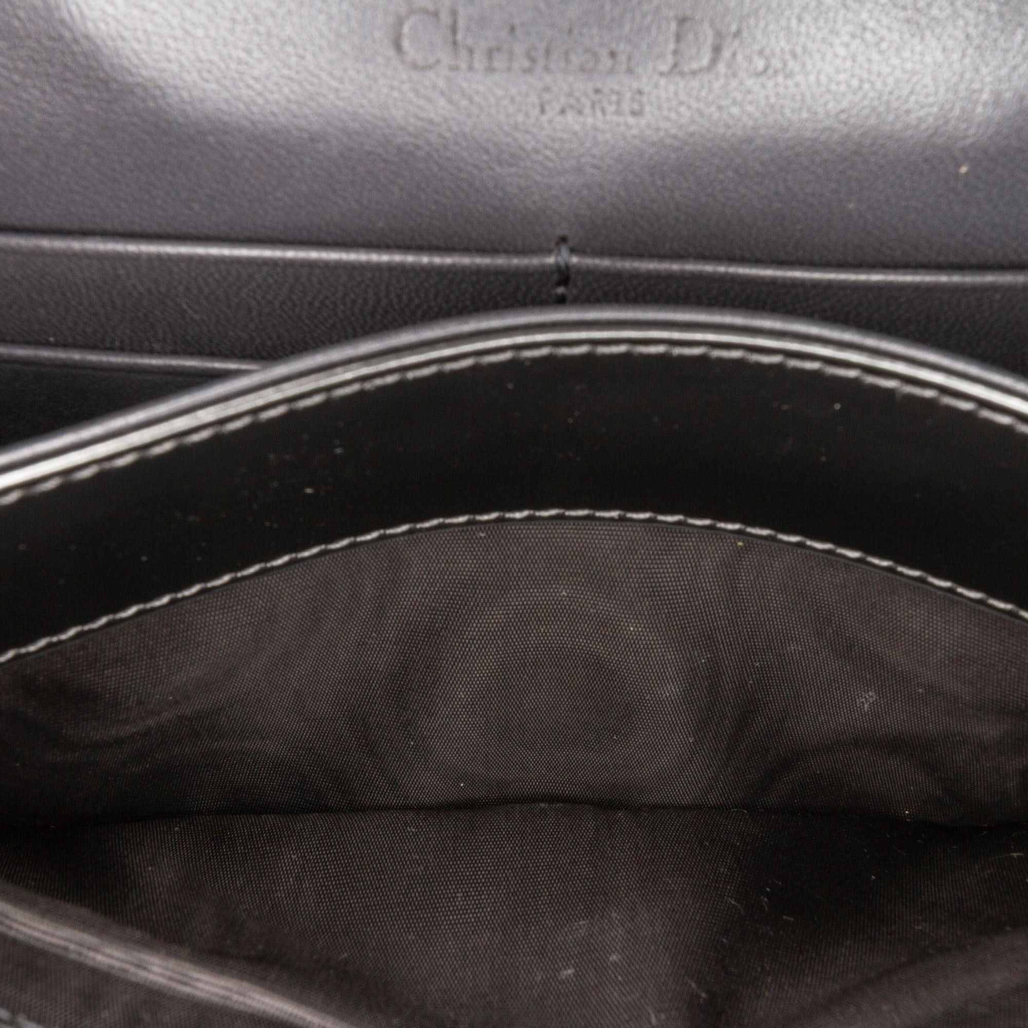 Dior Dior Metallic Patent Microcannage Diorama Wallet on Chain Black Size ONE SIZE - 6 Thumbnail