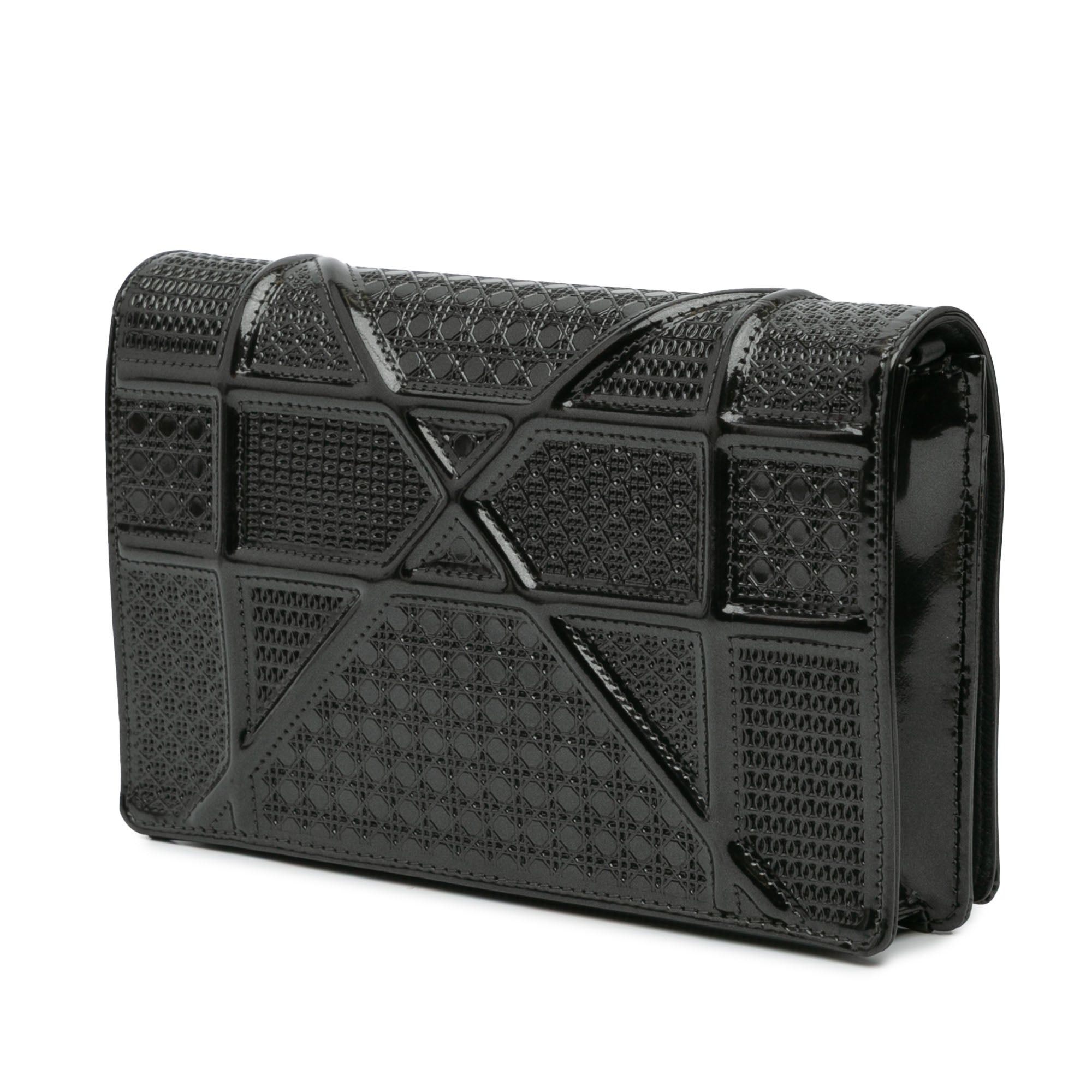Dior Dior Metallic Patent Microcannage Diorama Wallet on Chain Black Size ONE SIZE - 2 Thumbnail