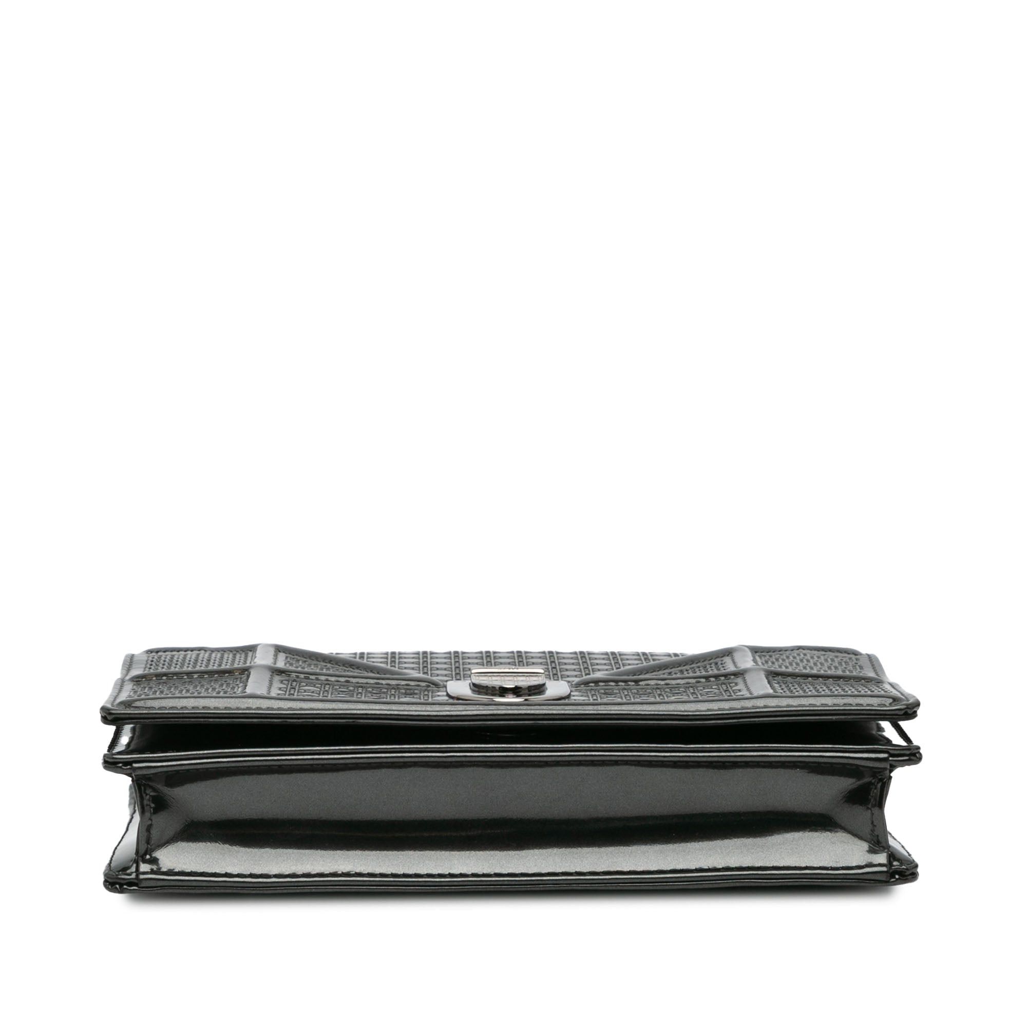Dior Dior Metallic Patent Microcannage Diorama Wallet on Chain Black Size ONE SIZE - 3 Thumbnail