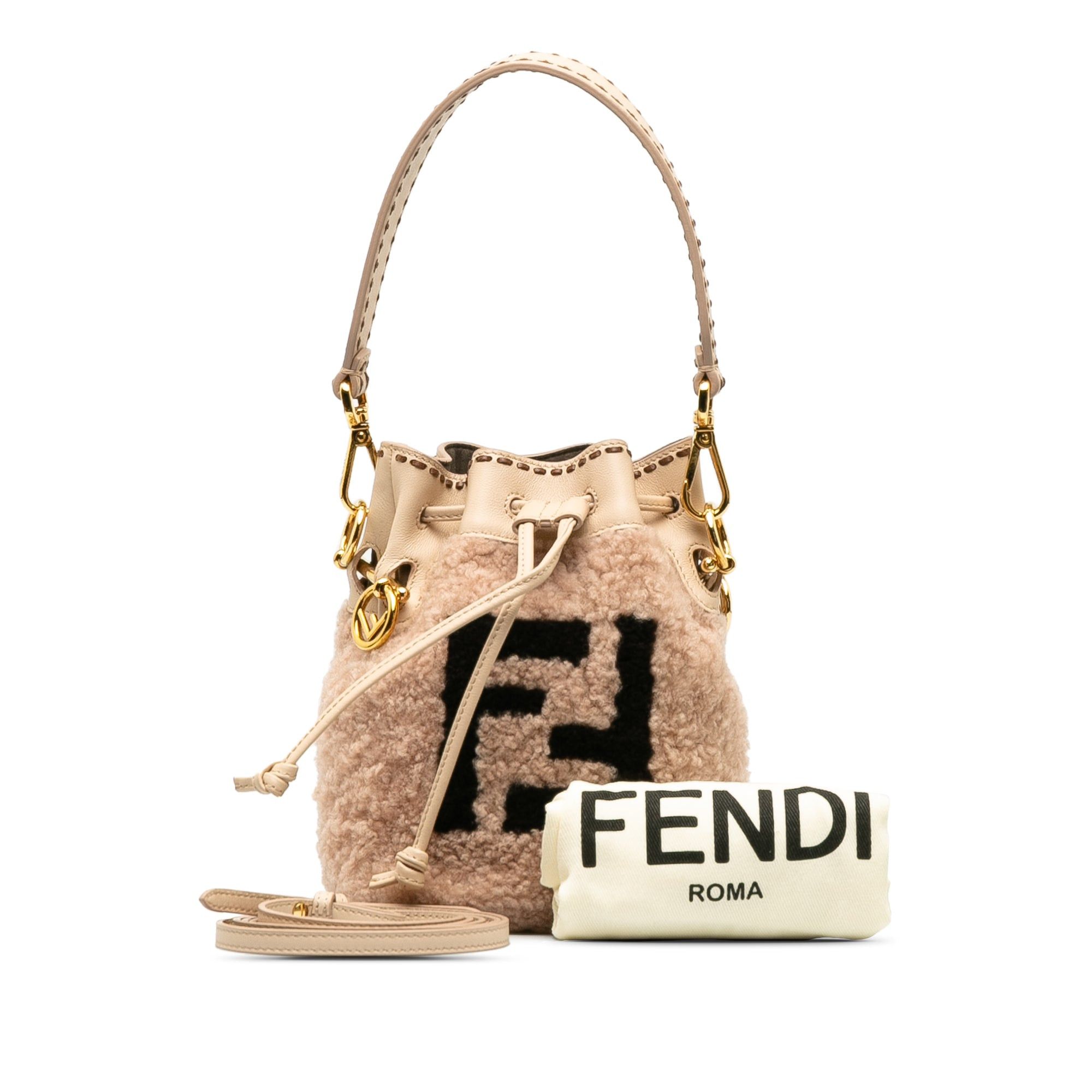 Fendi Fendi Shearling Mini Mon Tresor Bucket Bag Pink Size ONE SIZE - 10 Thumbnail