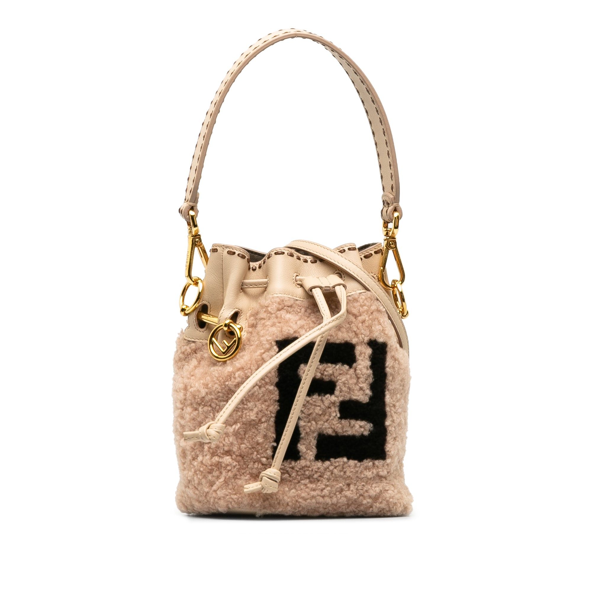 Fendi Fendi Shearling Mini Mon Tresor Bucket Bag Pink Size ONE SIZE - 2 Thumbnail