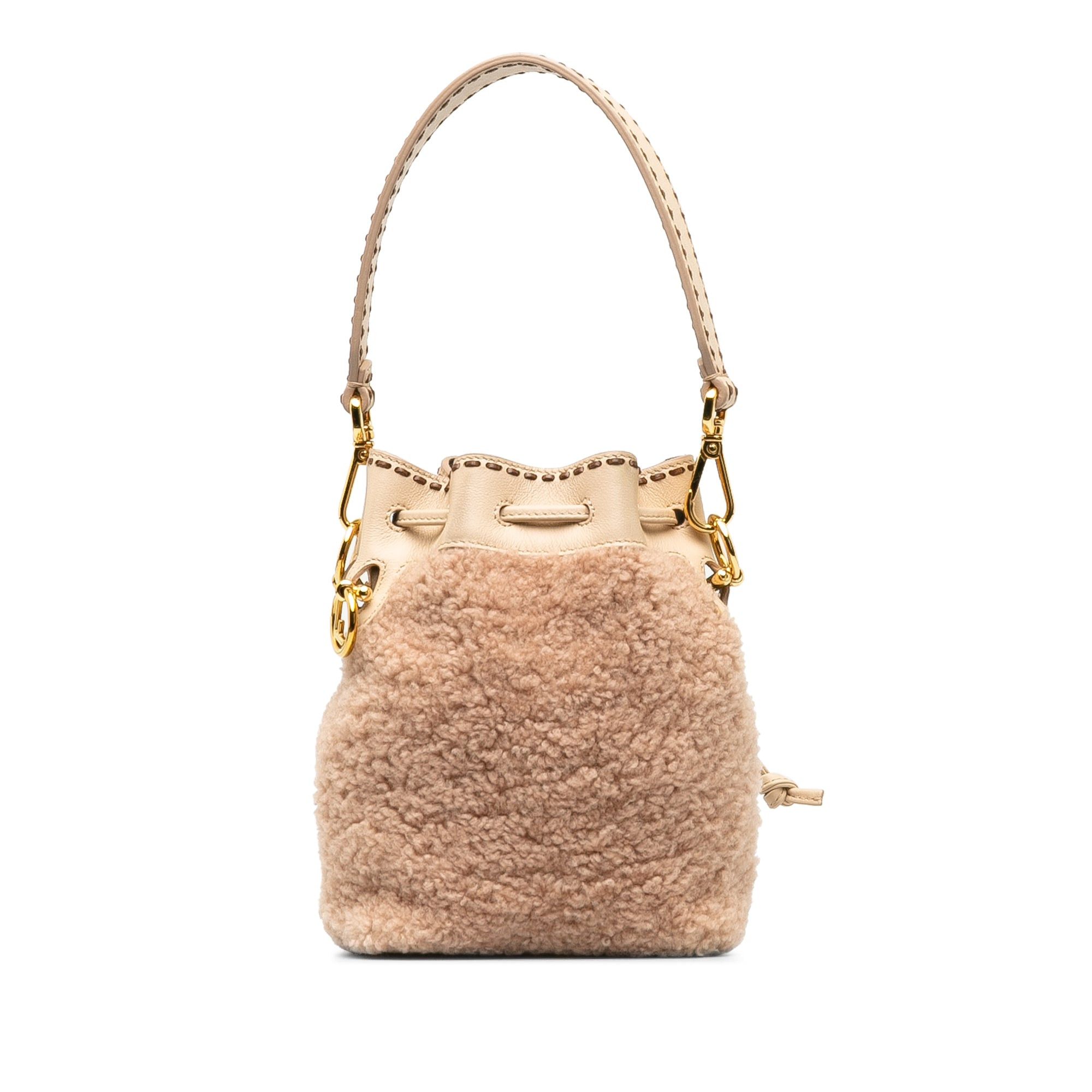 Fendi Fendi Shearling Mini Mon Tresor Bucket Bag Pink Size ONE SIZE - 3 Thumbnail