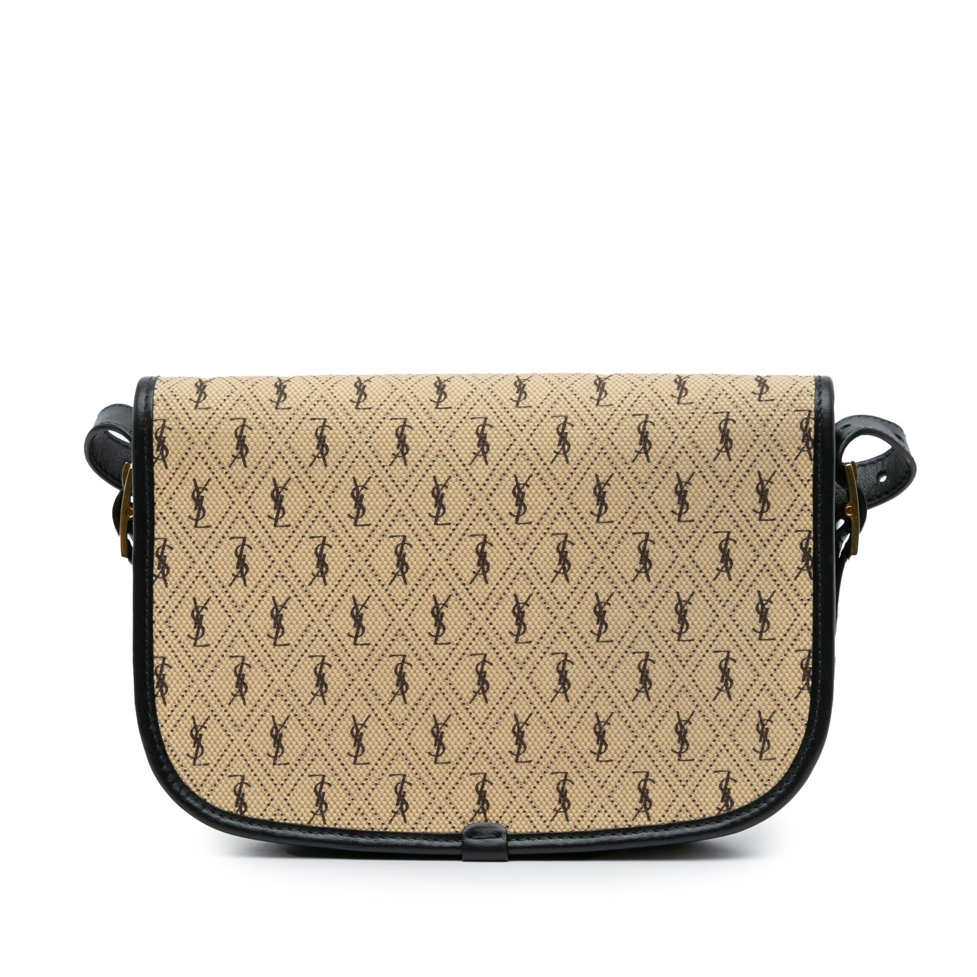 Saint Laurent Paris Saint Laurent Medium Canvas Monogram All Over Crossbody Brown Size ONE SIZE - 3 Thumbnail