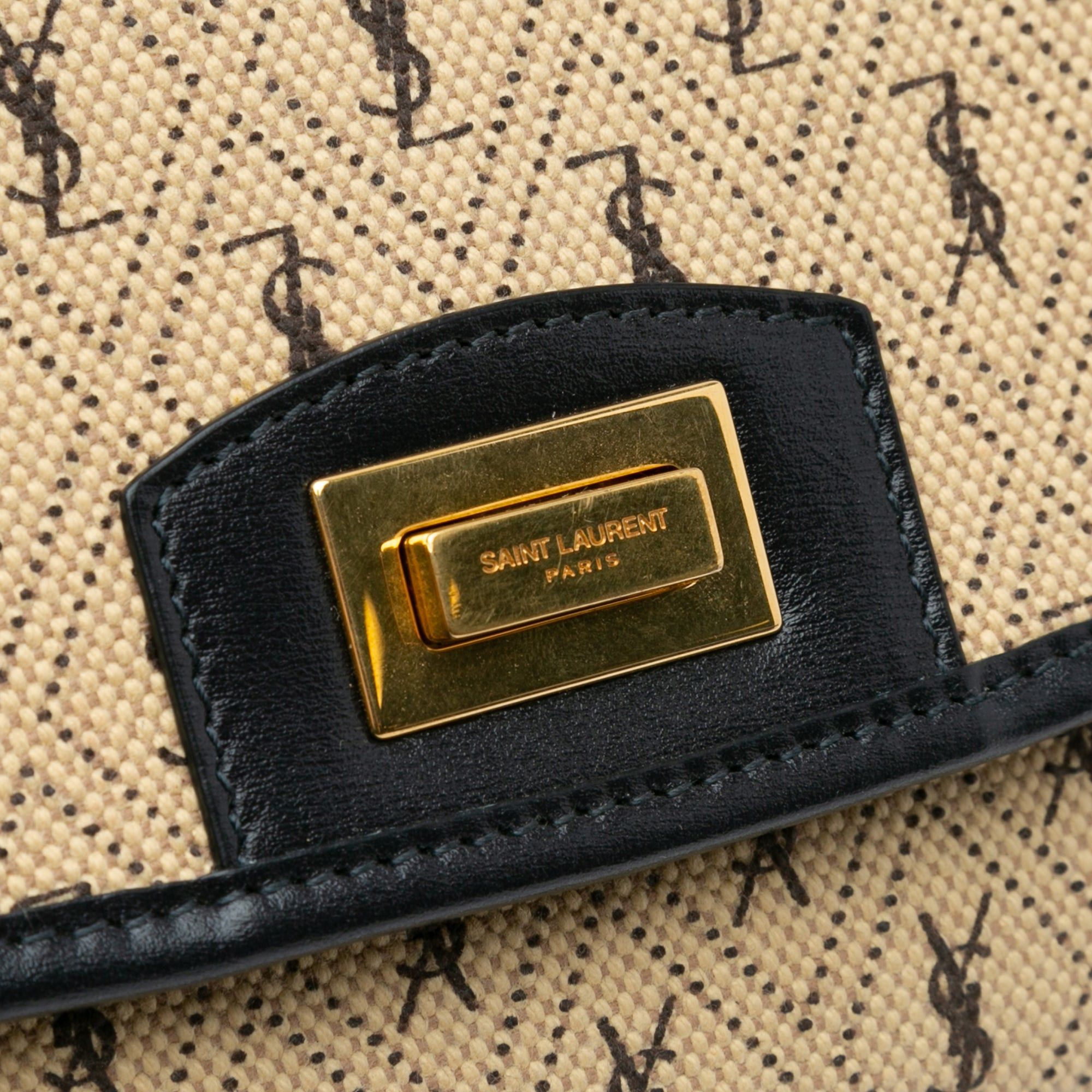 Saint Laurent Paris Saint Laurent Medium Canvas Monogram All Over Crossbody Brown Size ONE SIZE - 8 Thumbnail
