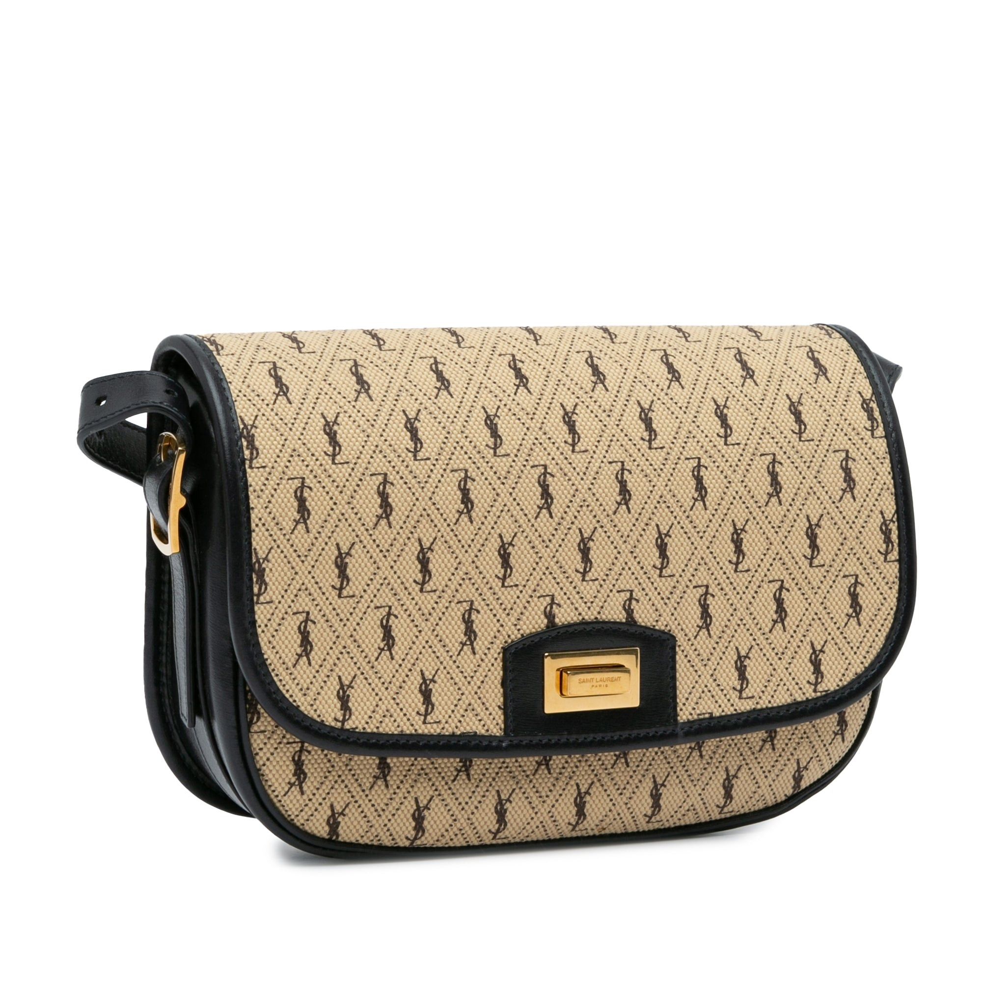 Saint Laurent Paris Saint Laurent Medium Canvas Monogram All Over Crossbody Brown Size ONE SIZE - 2 Thumbnail