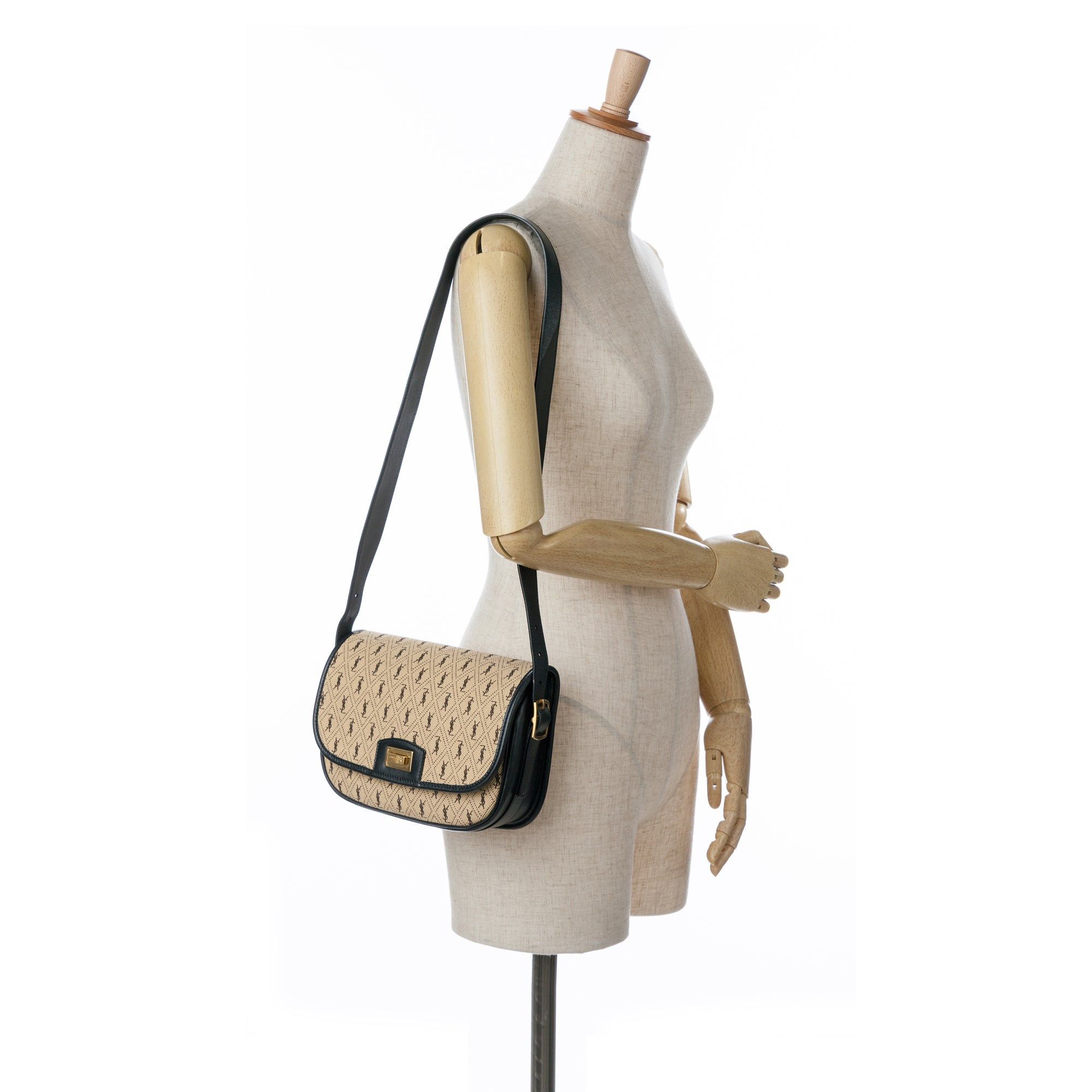 Saint Laurent Paris Saint Laurent Medium Canvas Monogram All Over Crossbody Brown Size ONE SIZE - 10 Thumbnail