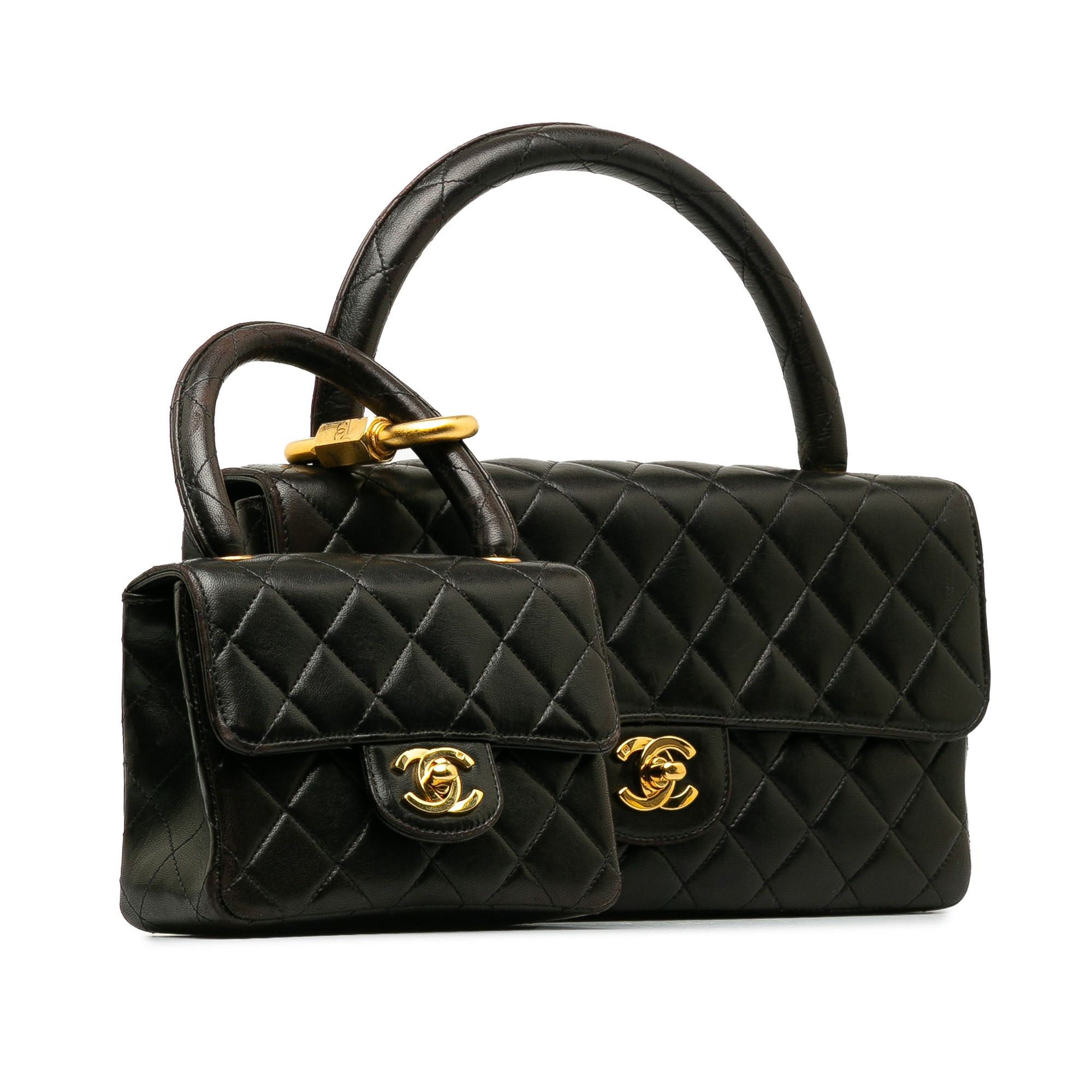 Chanel Chanel Classic Lambskin Kelly Flap Bag Set Black Size ONE SIZE - 2 Thumbnail