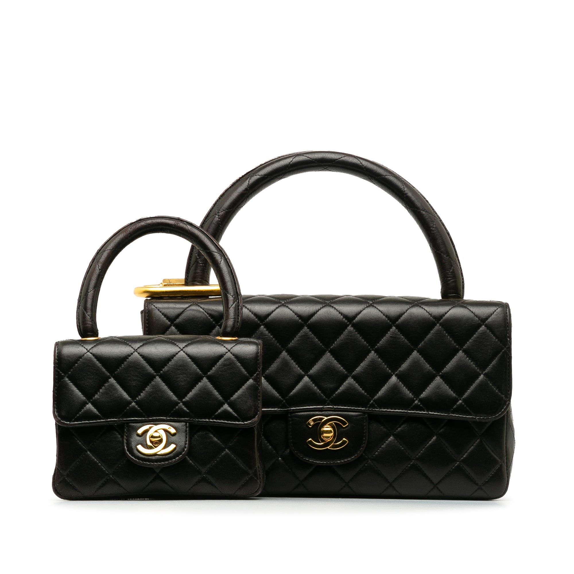 Chanel Chanel Classic Lambskin Kelly Flap Bag Set Black Size ONE SIZE - 16 Thumbnail