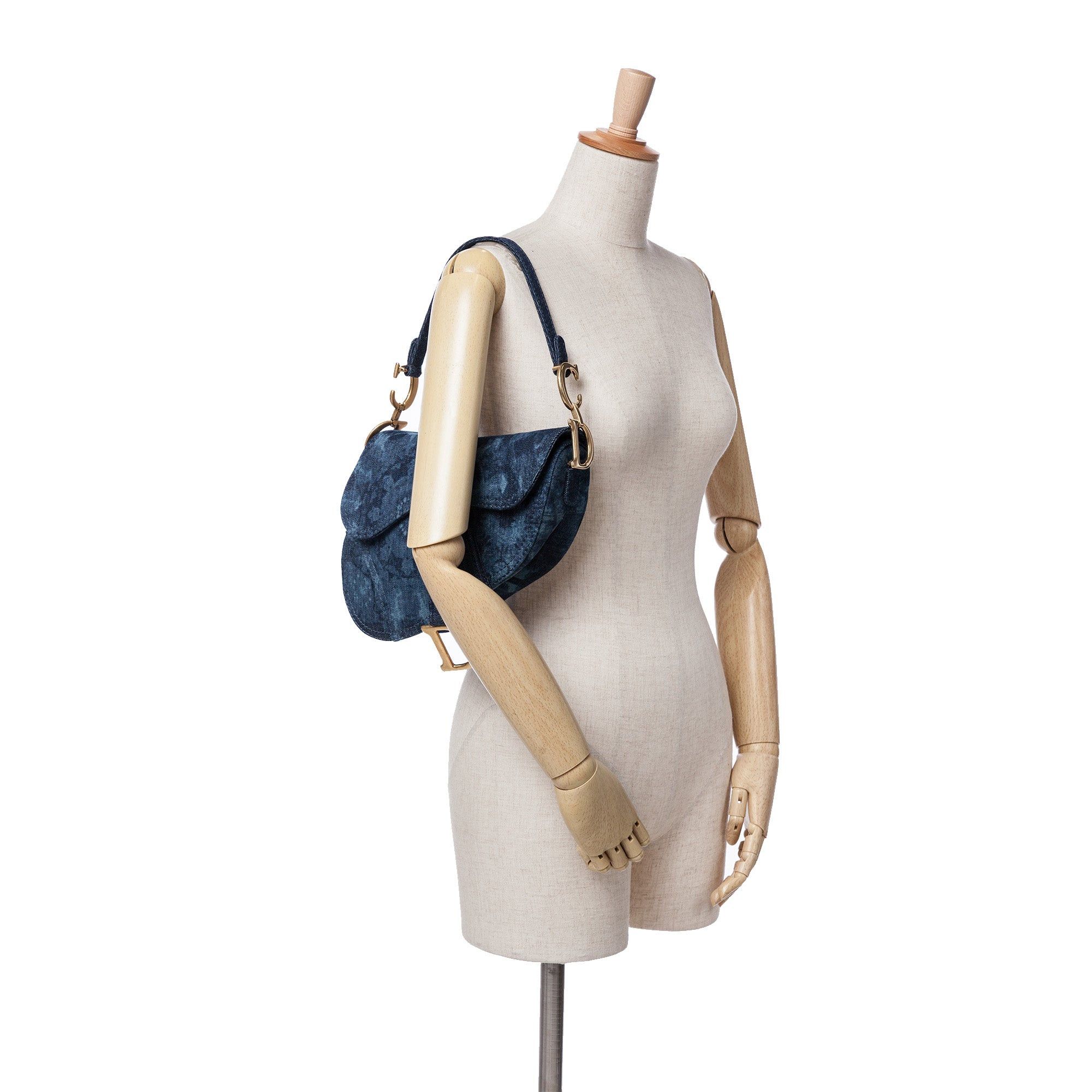 Dior Dior Denim Tie Dye Saddle Bag Blue Size ONE SIZE - 8 Thumbnail