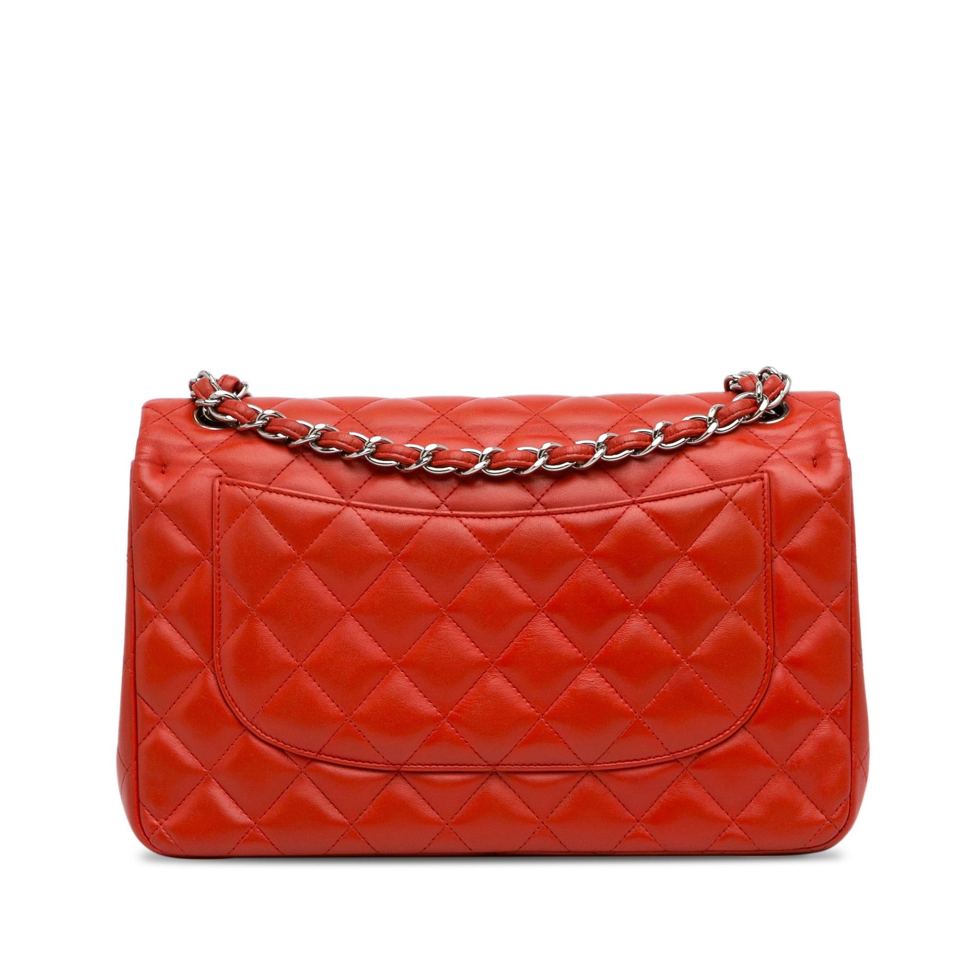 Chanel Chanel Jumbo Classic Lambskin Double Flap Orange Size ONE SIZE - 3 Thumbnail