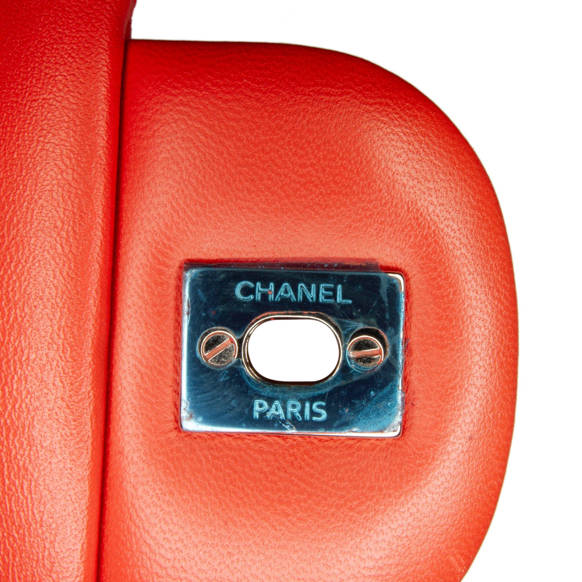 Chanel Chanel Jumbo Classic Lambskin Double Flap Orange Size ONE SIZE - 9 Thumbnail