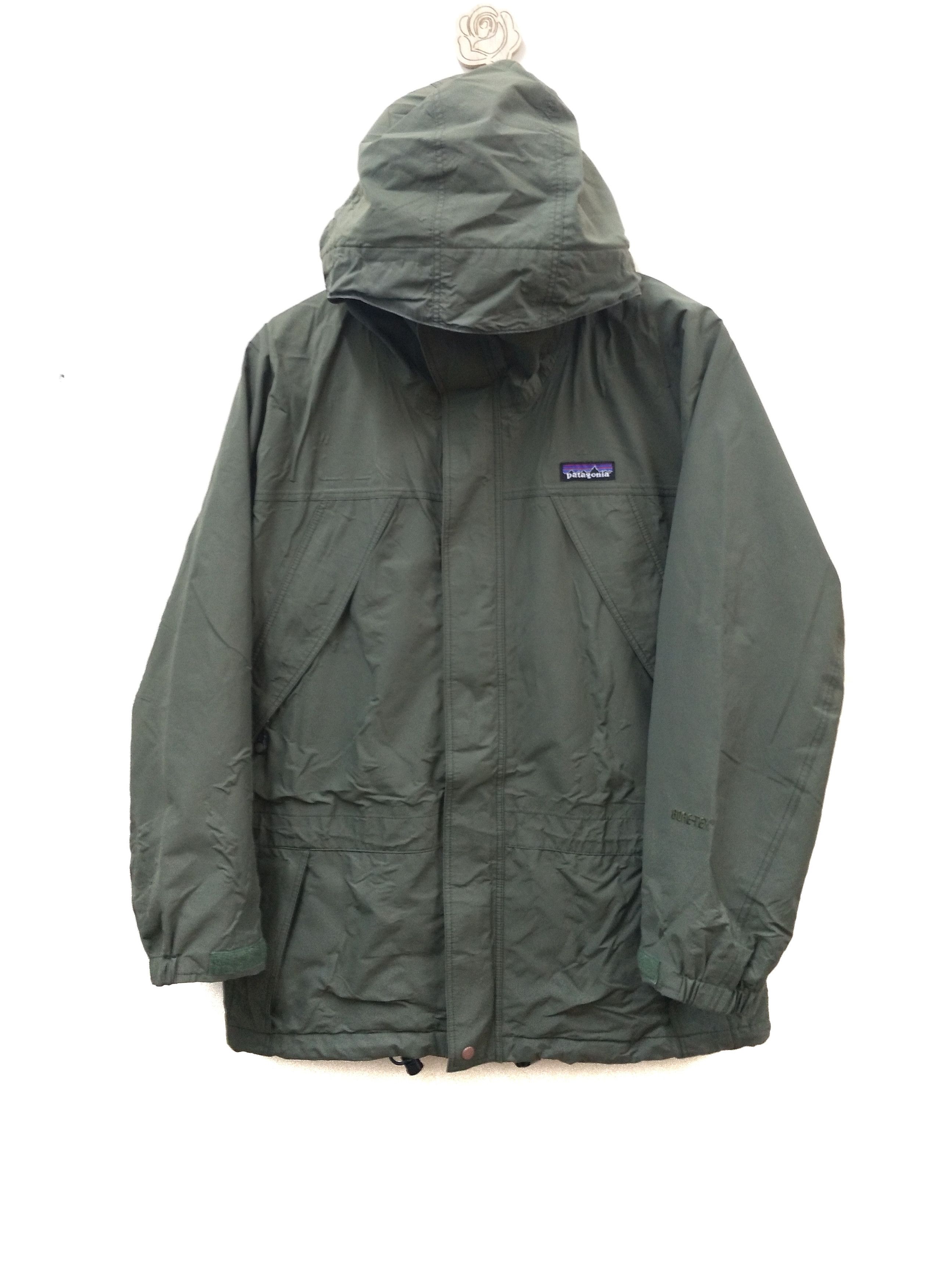 Patagonia Gore-Tex Windbreaker Hoodie Army Green Raglan Size US S / EU 44-46 / 1 - 1 Thumbnail