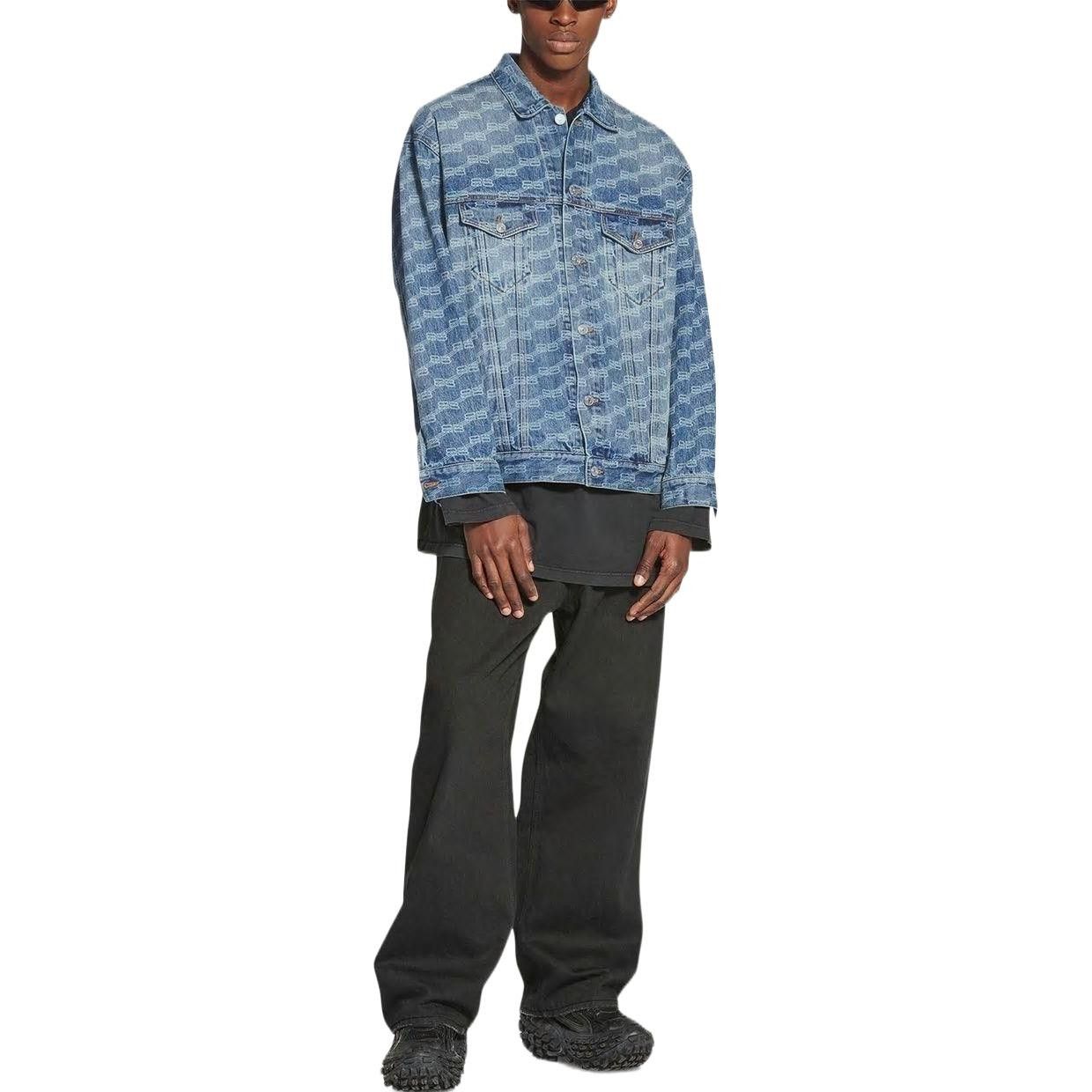 Balenciaga Balenciaga BB Monogram Large Fit Jacket 'Blue' Size US S / EU 44-46 / 1 - 2 Thumbnail