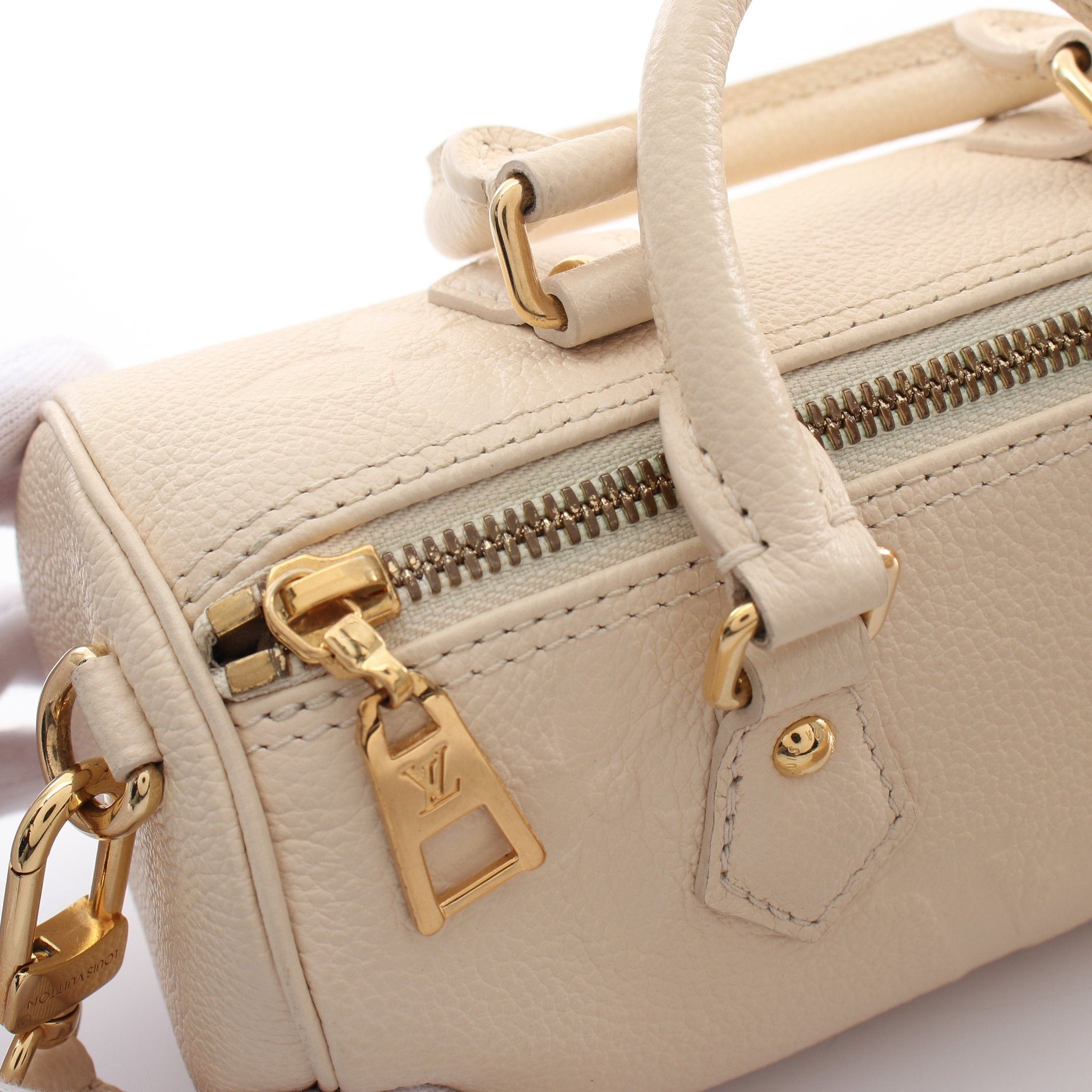 Louis Vuitton Louis Vuitton Papillon Bb Monogram Empreinte Claim Handbag Leather Ivory Size ONE SIZE - 6 Thumbnail