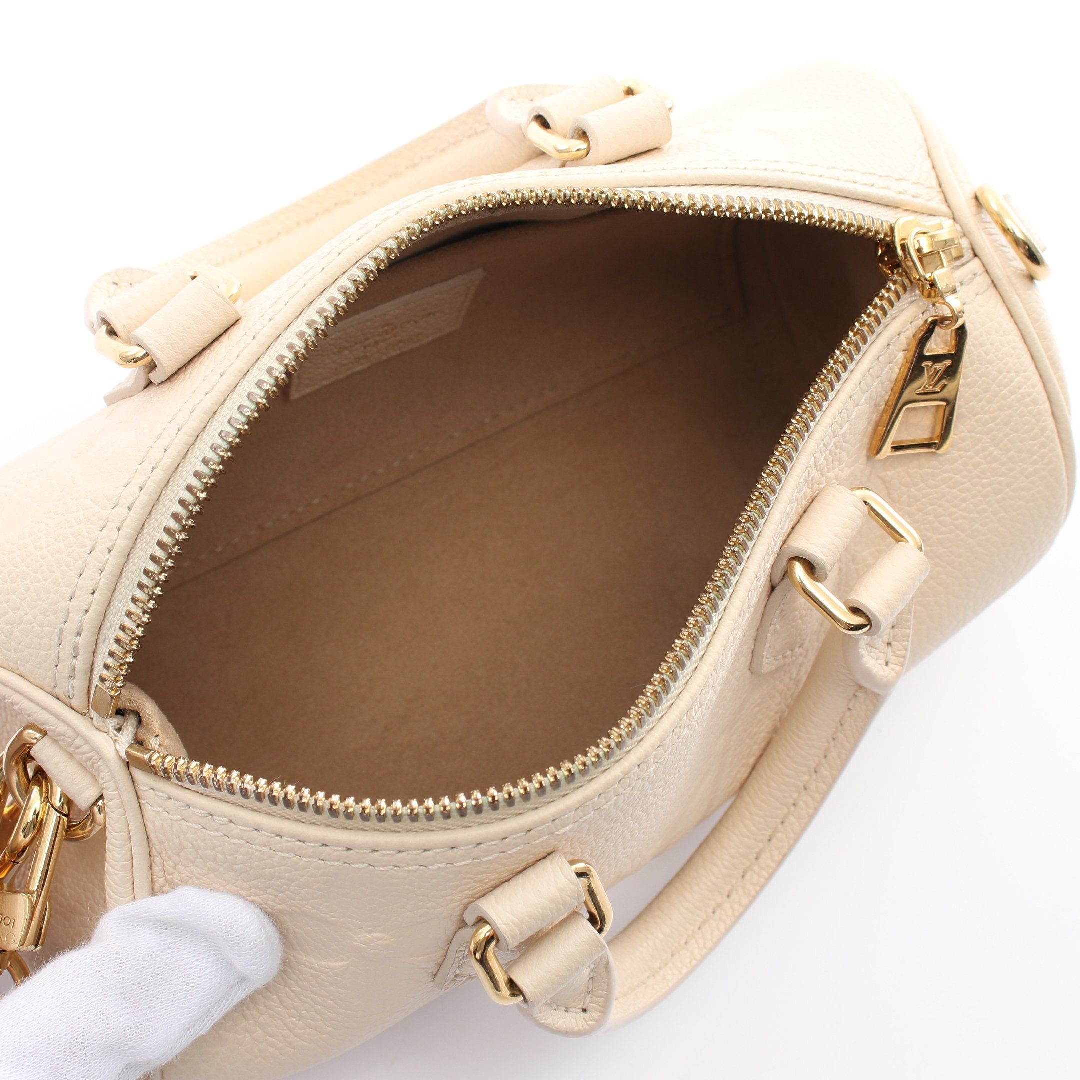 Louis Vuitton Louis Vuitton Papillon Bb Monogram Empreinte Claim Handbag Leather Ivory Size ONE SIZE - 3 Thumbnail