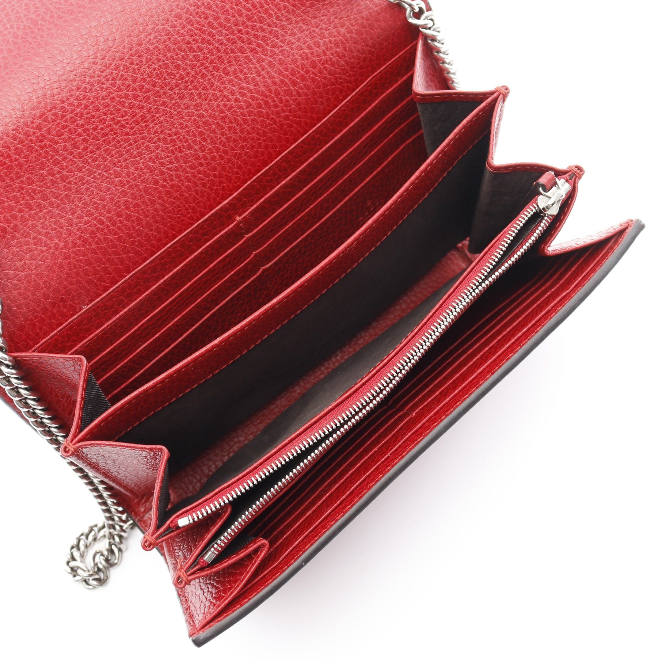 Gucci Gucci Dionysus Chain Wallet Leather Red Size ONE SIZE - 3 Thumbnail