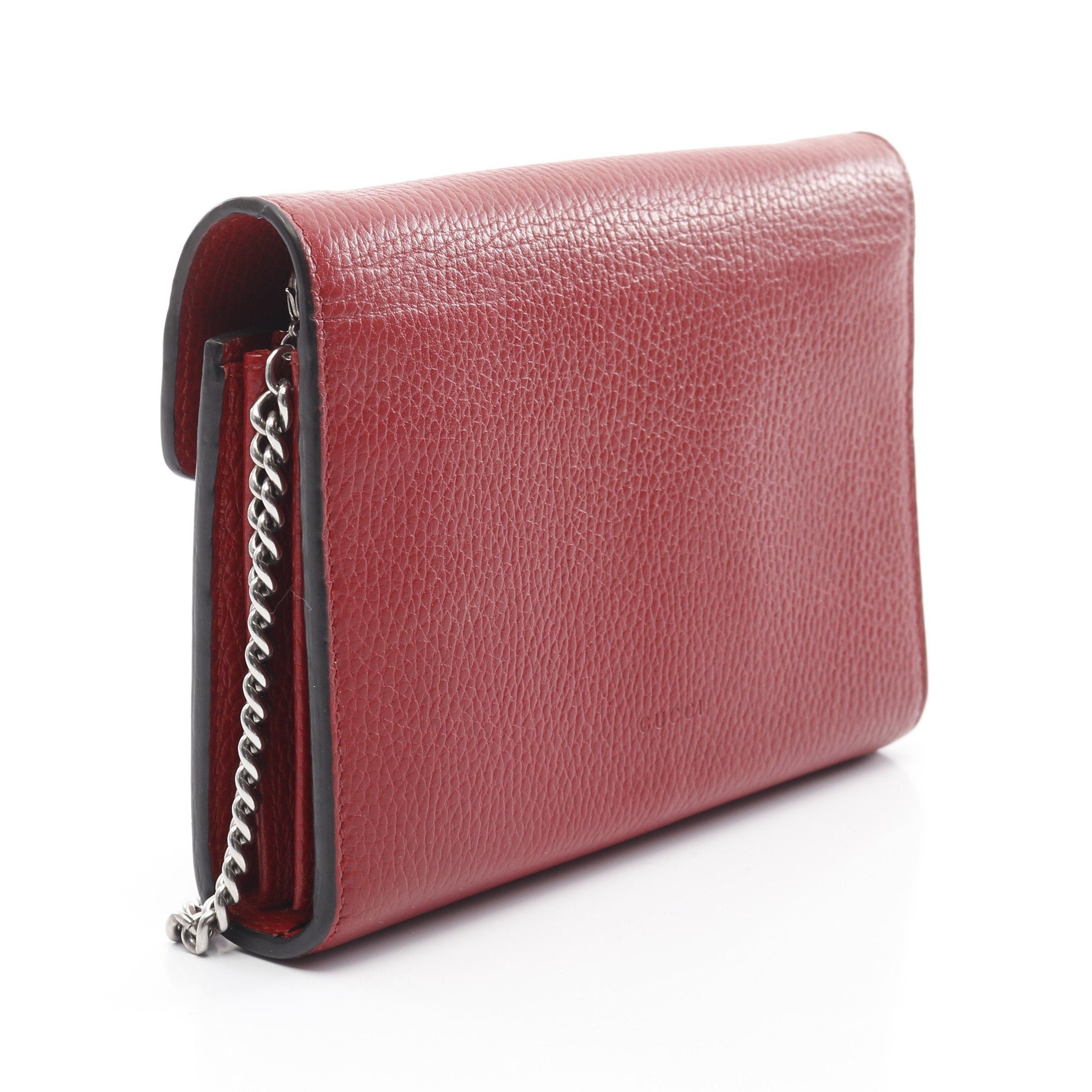 Gucci Gucci Dionysus Chain Wallet Leather Red Size ONE SIZE - 2 Thumbnail