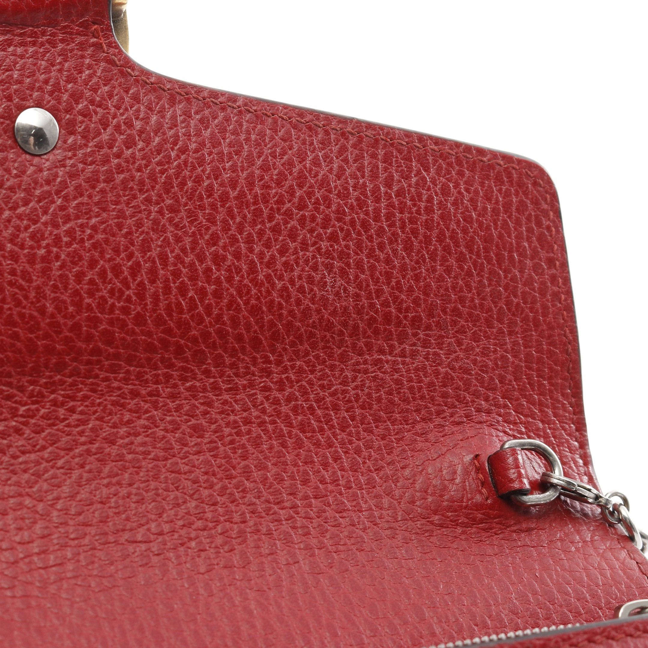 Gucci Gucci Dionysus Chain Wallet Leather Red Size ONE SIZE - 8 Thumbnail