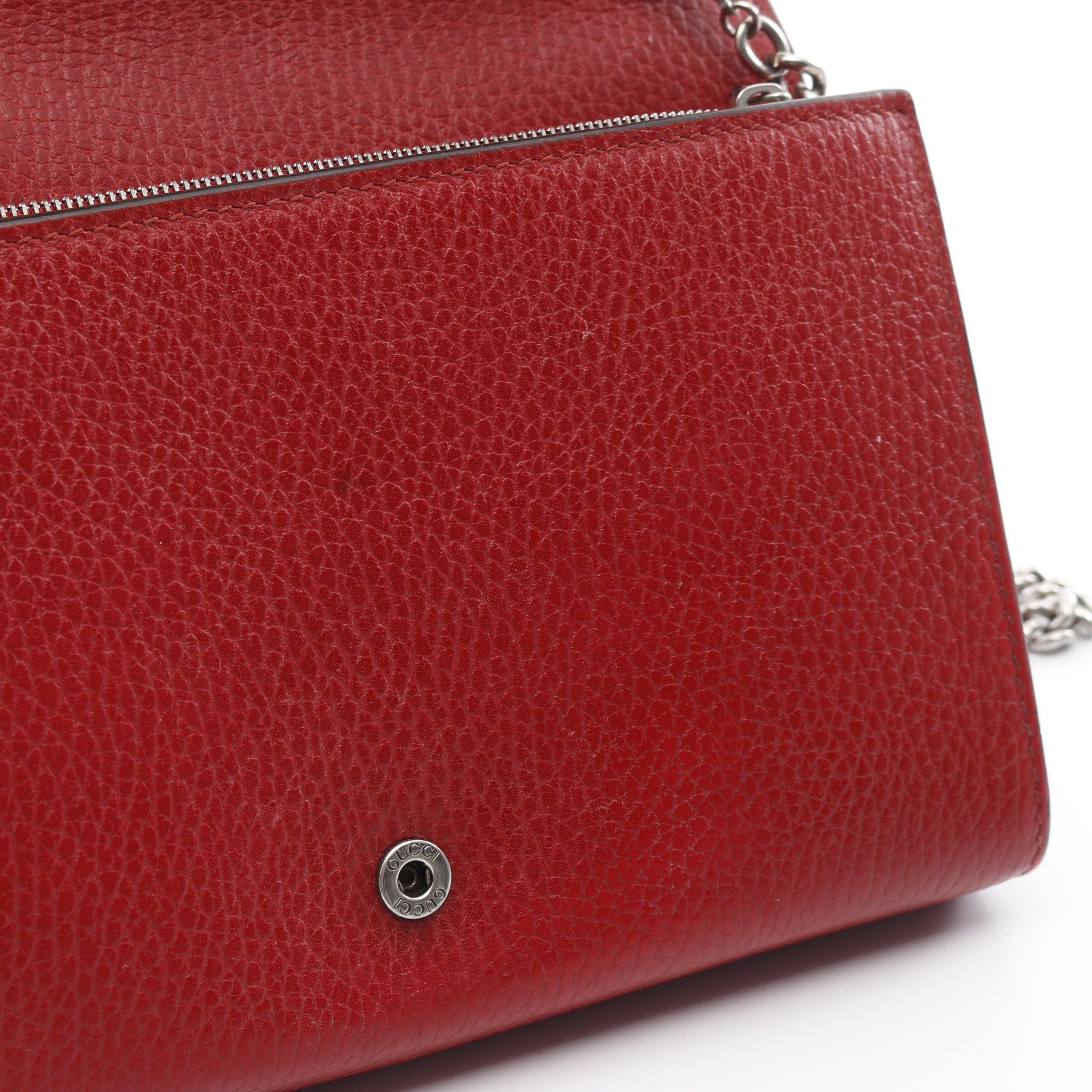 Gucci Gucci Dionysus Chain Wallet Leather Red Size ONE SIZE - 7 Thumbnail