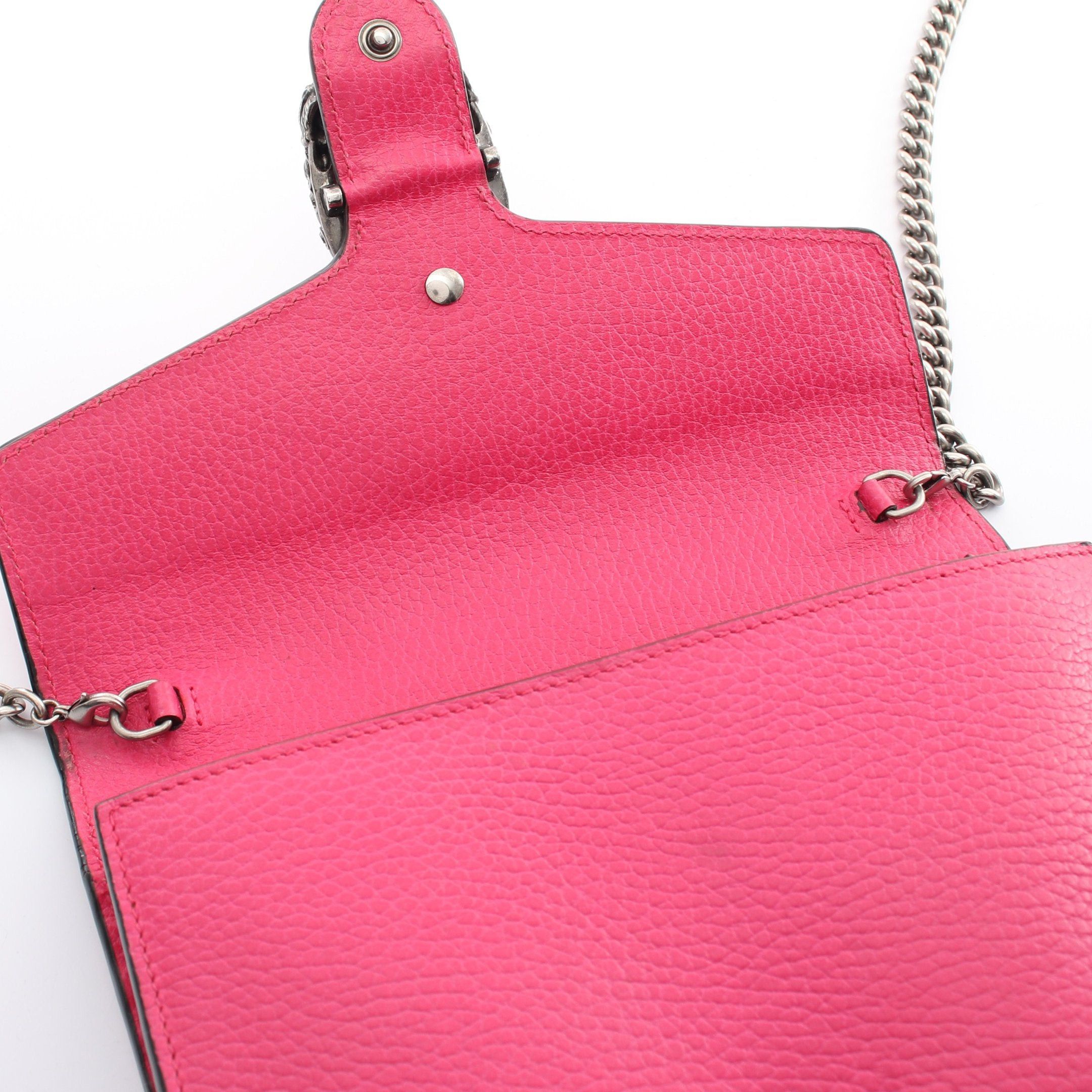 Gucci Gucci Dionysus Chain Wallet Leather Pink Size ONE SIZE - 7 Thumbnail
