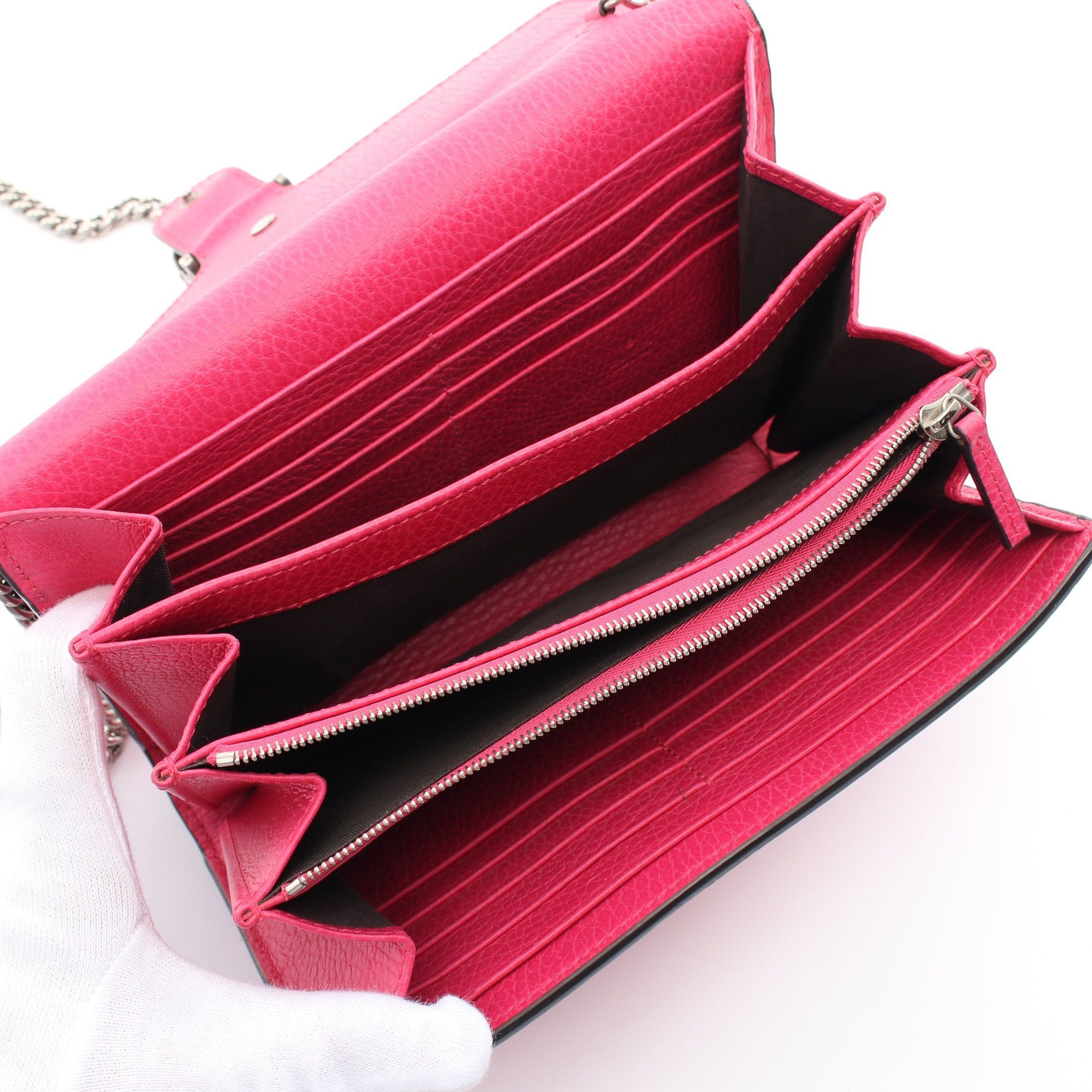 Gucci Gucci Dionysus Chain Wallet Leather Pink Size ONE SIZE - 3 Thumbnail
