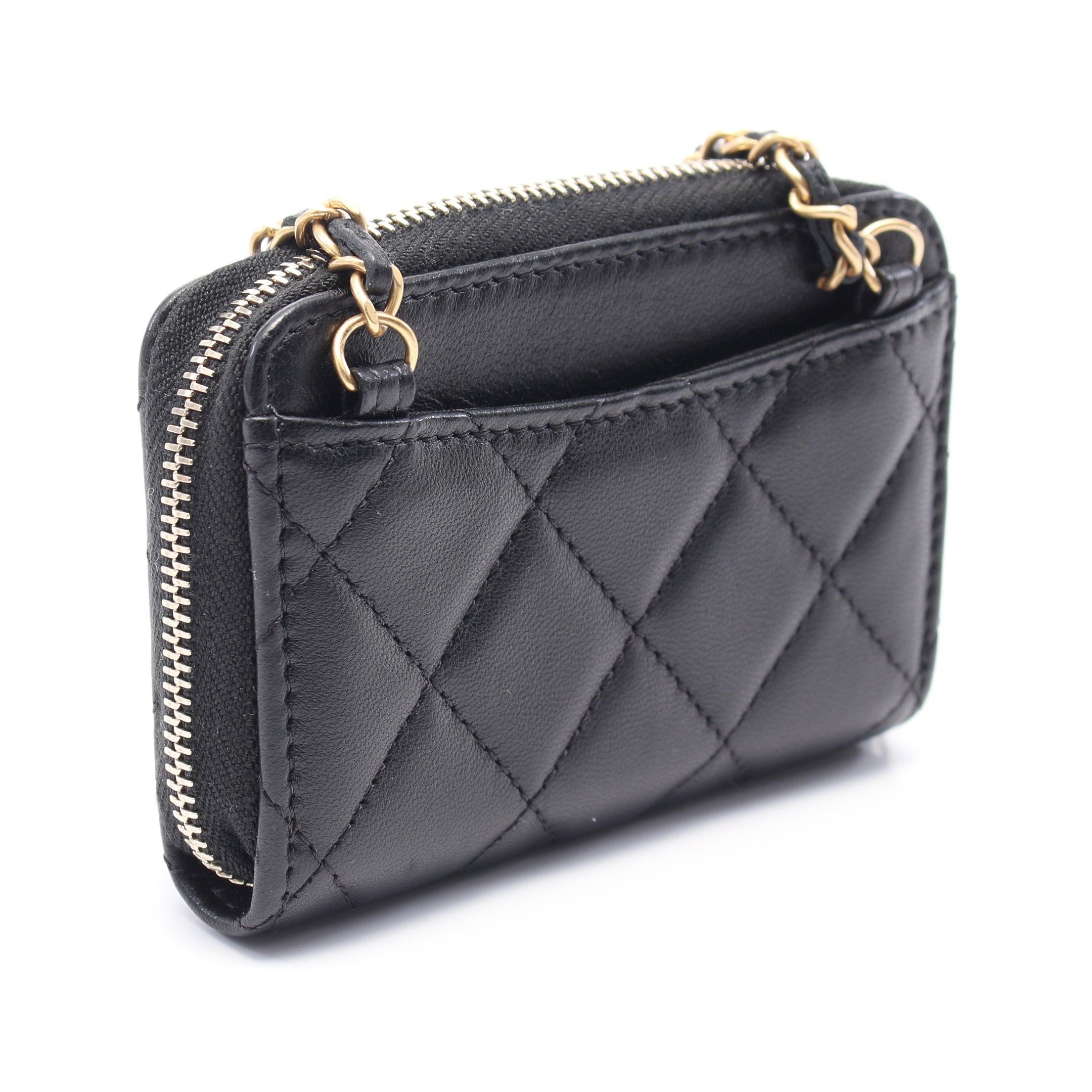 Chanel Chanel Matelasse Mini Chain Wallet Lambskin Black Gold Hardware Size ONE SIZE - 2 Thumbnail