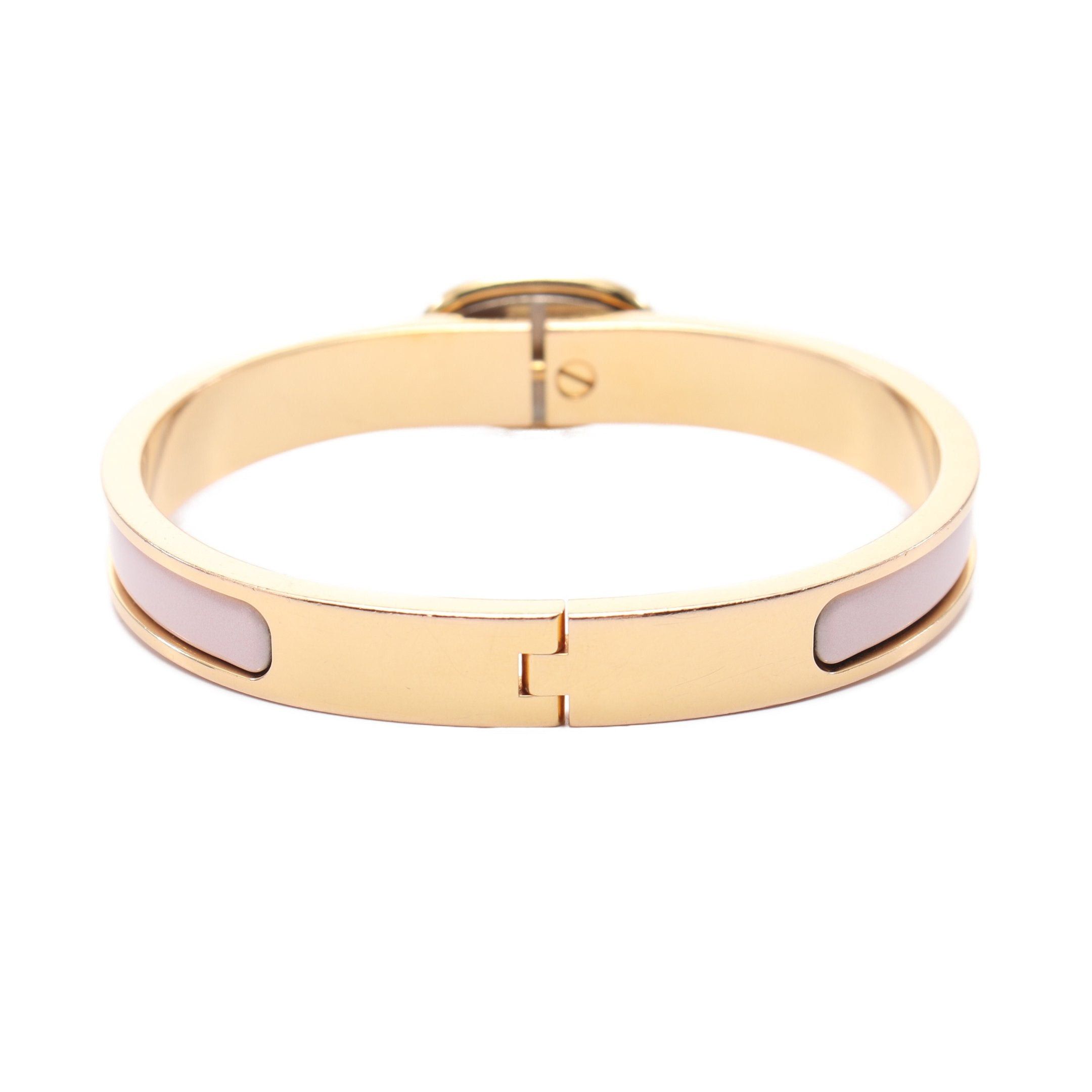 Hermes Hermes Mini Click Chaîne Bangle Gp Enamel Gold Silver Light Pink Size ONE SIZE - 2 Thumbnail