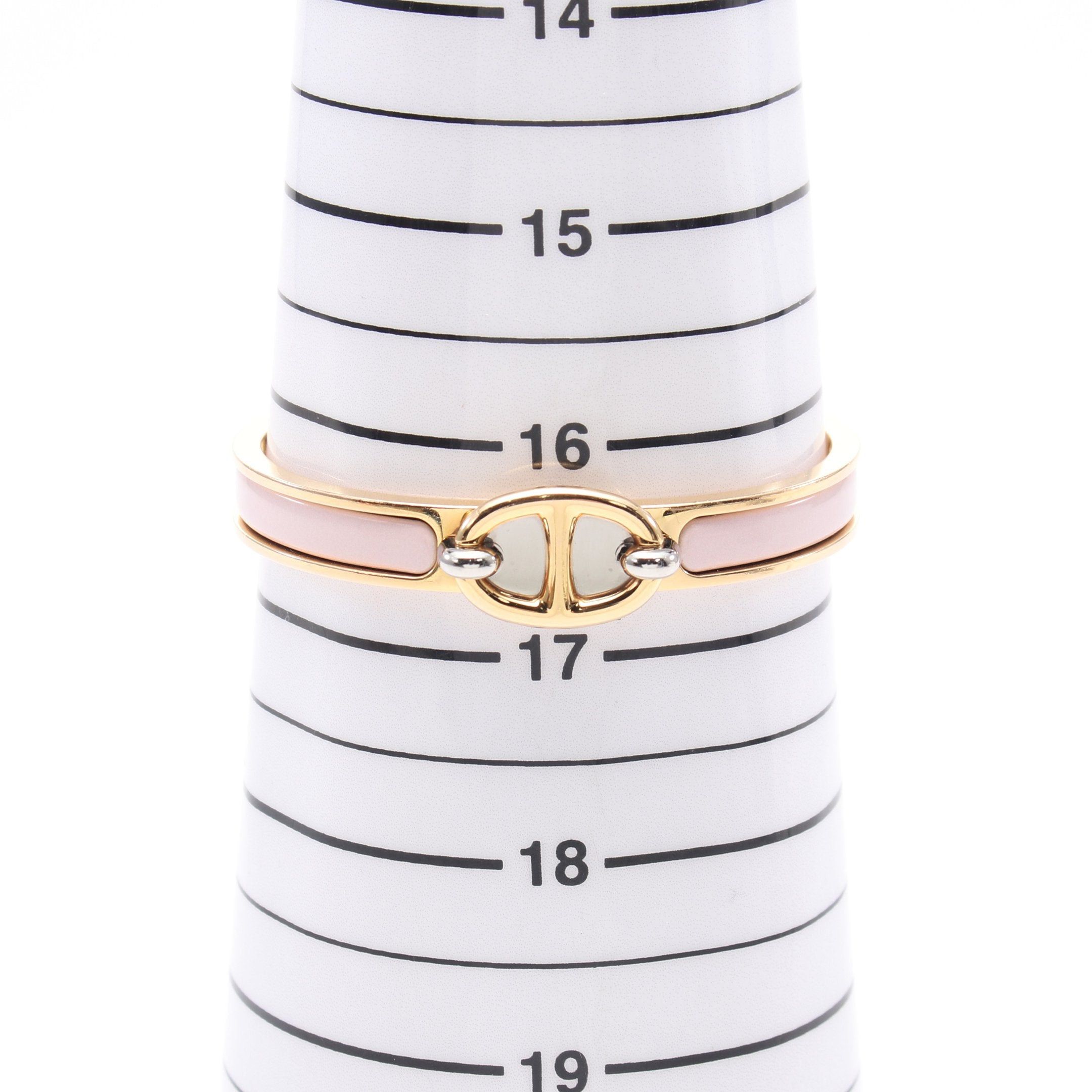 Hermes Hermes Mini Click Chaîne Bangle Gp Enamel Gold Silver Light Pink Size ONE SIZE - 5 Thumbnail