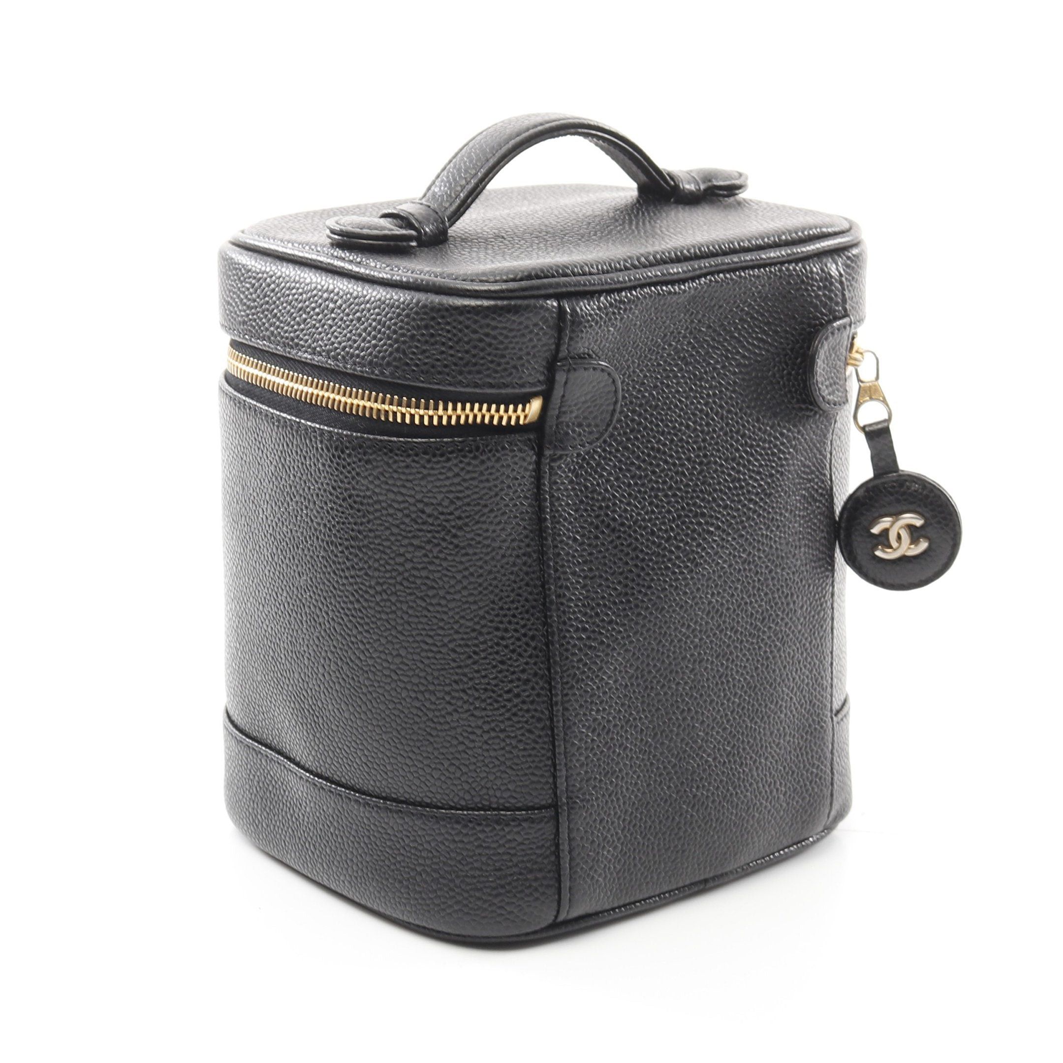 Chanel Chanel Coco Mark Handbag Vanity Bag Caviar Skin Black Gold Hardware Size ONE SIZE - 2 Thumbnail