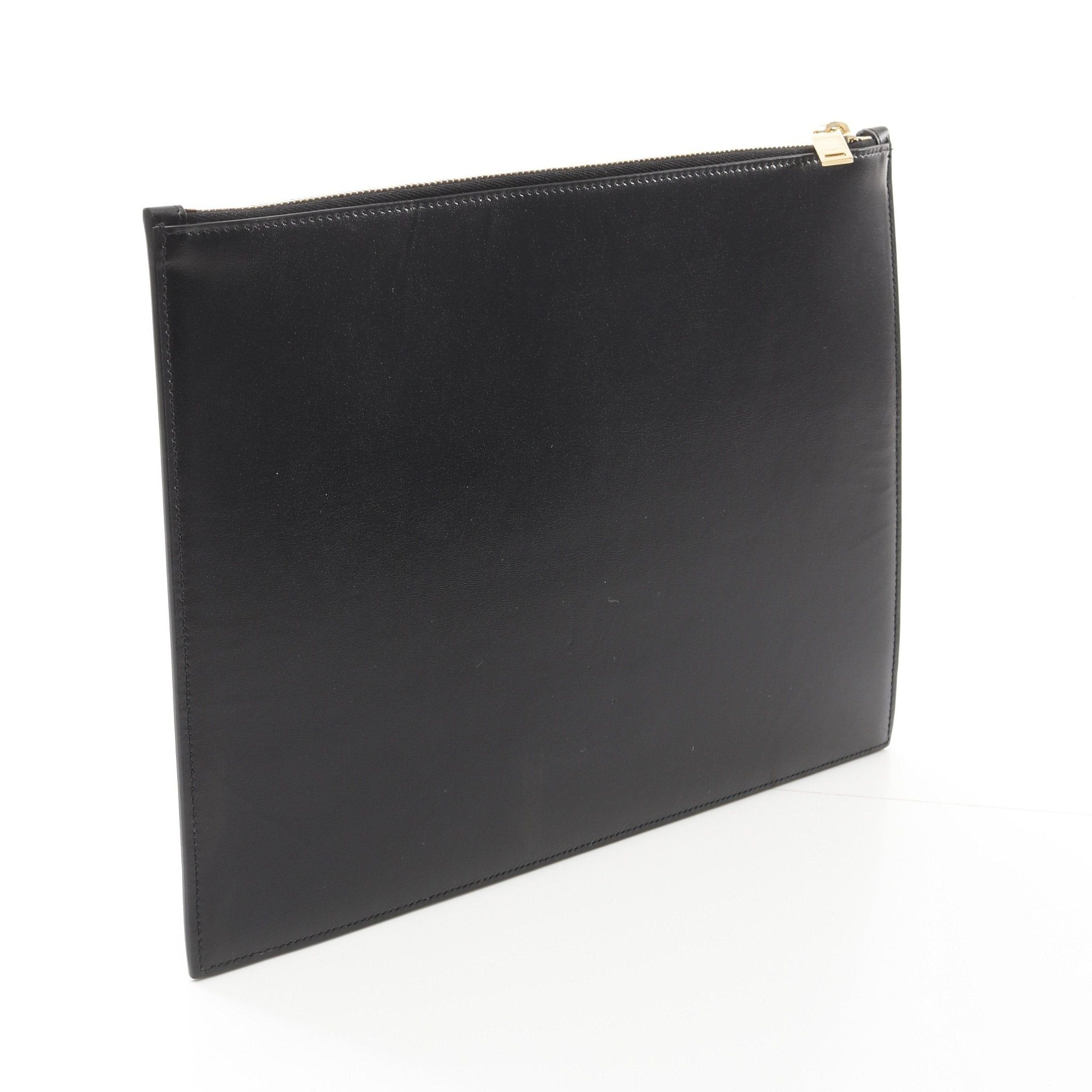 Yves Saint Laurent Yves Saint Laurent Clutch Bag Leather Black Size ONE SIZE - 2 Thumbnail