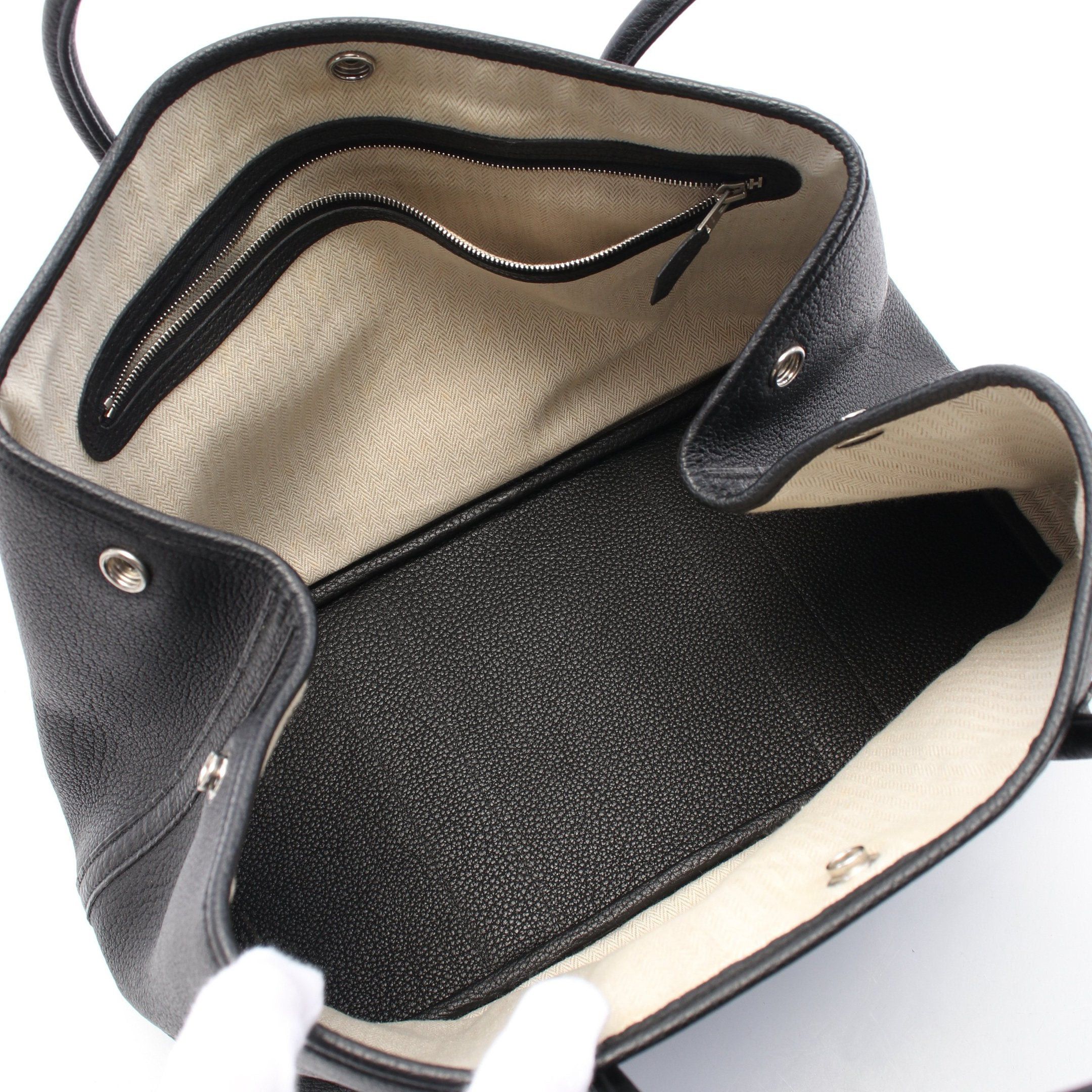Hermes Hermes Garden Party Pm Handbag Tote Bag Negonda Leather Black Silver Hardware A Stamp Size ONE SIZE - 3 Thumbnail