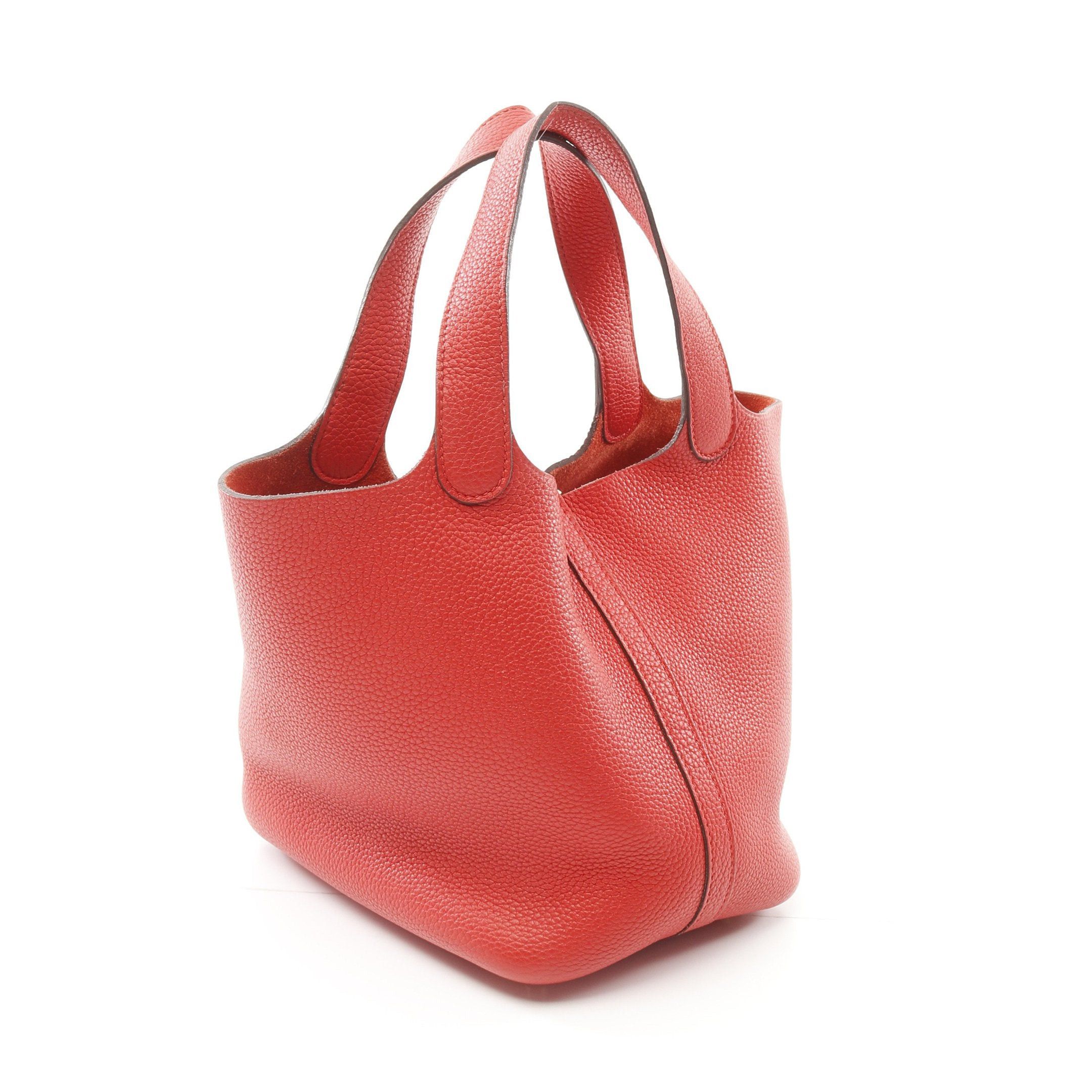 Hermes Hermes Picotan Lock Pm Rouge Tomato Handbag Clemence Leather Red Gold Hardware Y Stamp Size ONE SIZE - 2 Thumbnail
