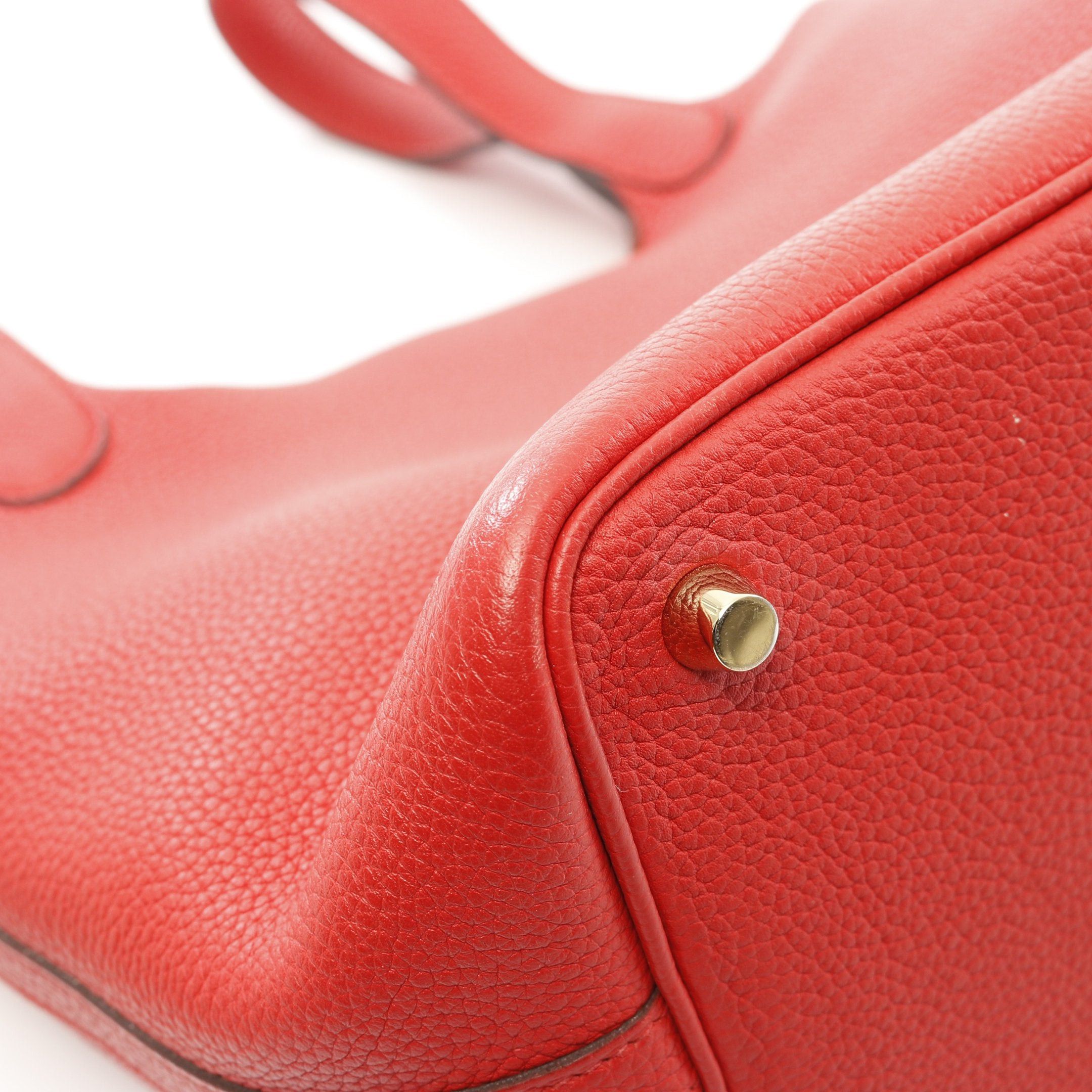 Hermes Hermes Picotan Lock Pm Rouge Tomato Handbag Clemence Leather Red Gold Hardware Y Stamp Size ONE SIZE - 7 Thumbnail