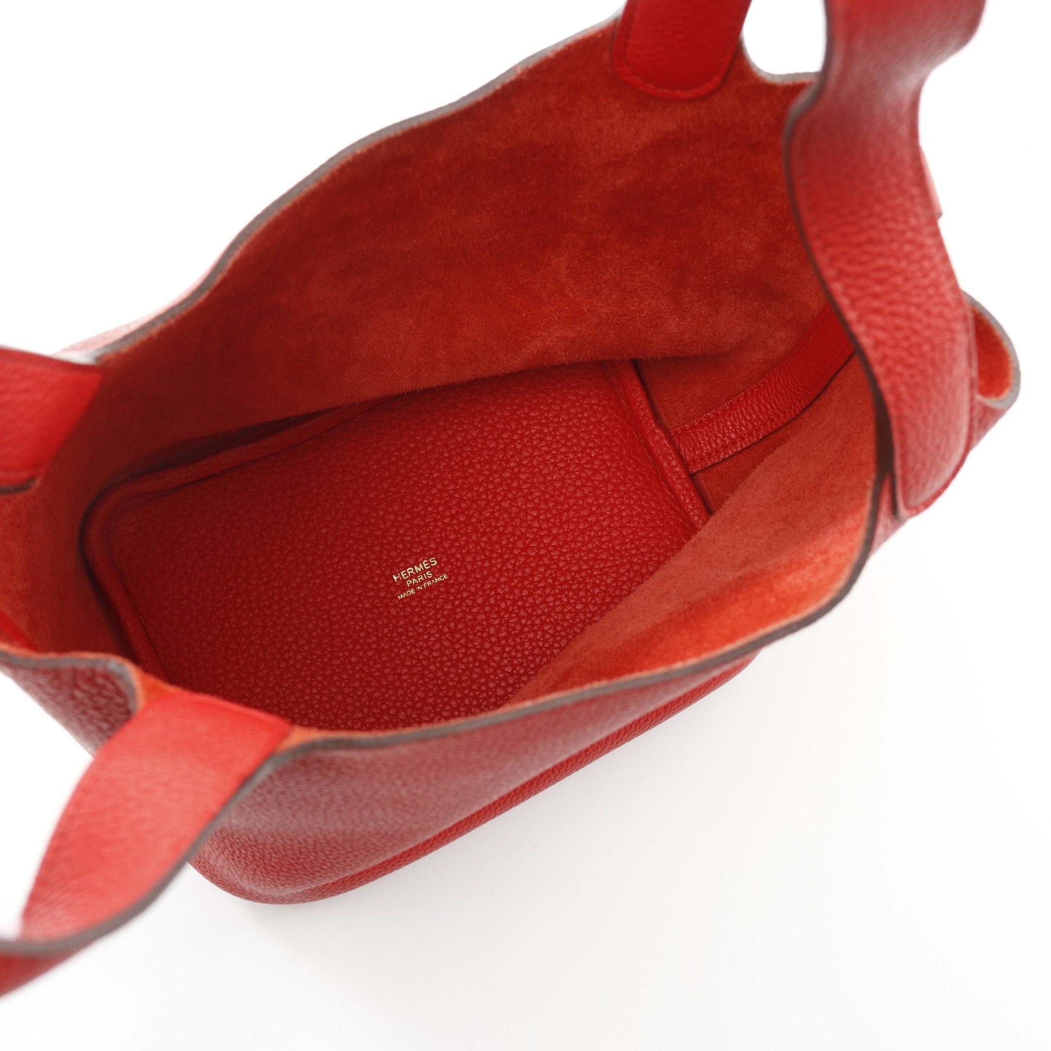 Hermes Hermes Picotan Lock Pm Rouge Tomato Handbag Clemence Leather Red Gold Hardware Y Stamp Size ONE SIZE - 3 Thumbnail