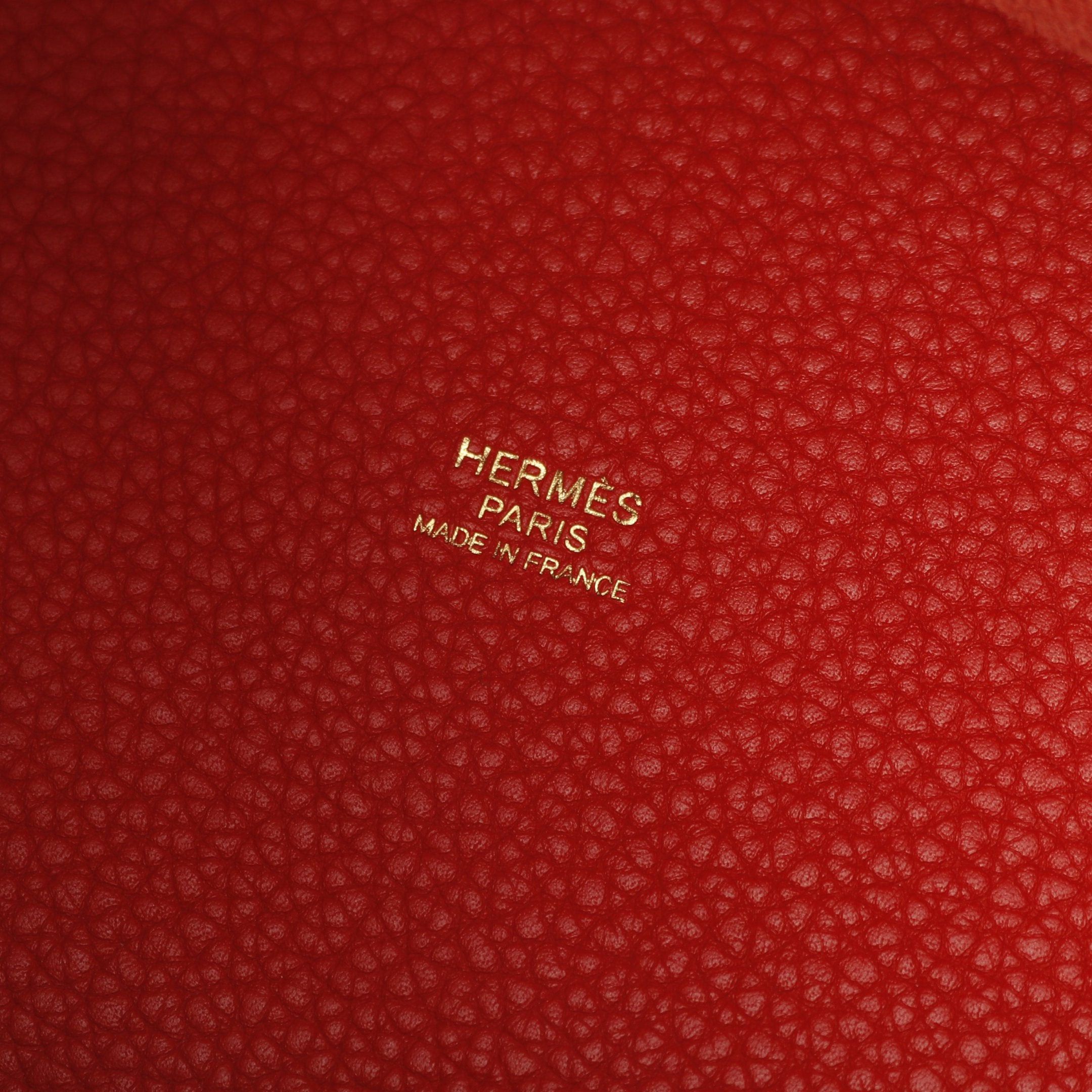 Hermes Hermes Picotan Lock Pm Rouge Tomato Handbag Clemence Leather Red Gold Hardware Y Stamp Size ONE SIZE - 4 Thumbnail