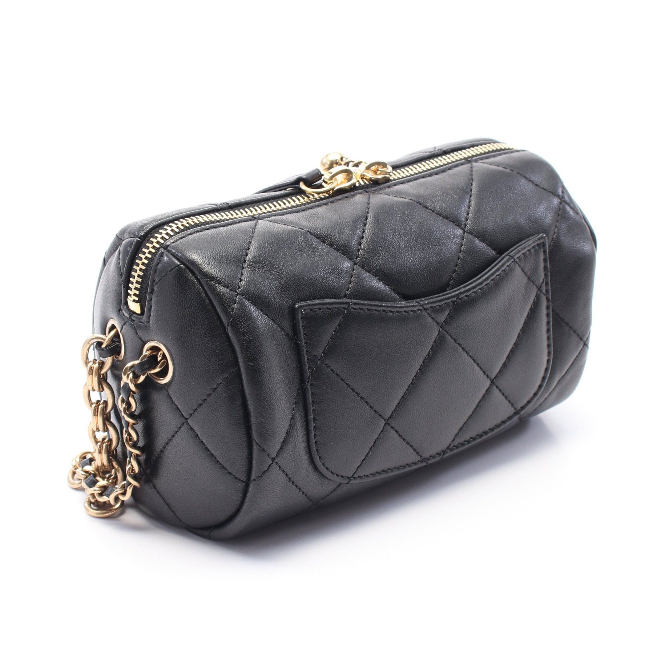 Chanel Chanel Mini Bowling Bag Matelasse Chain Shoulder Leather Black Gold Hardware Size ONE SIZE - 2 Thumbnail