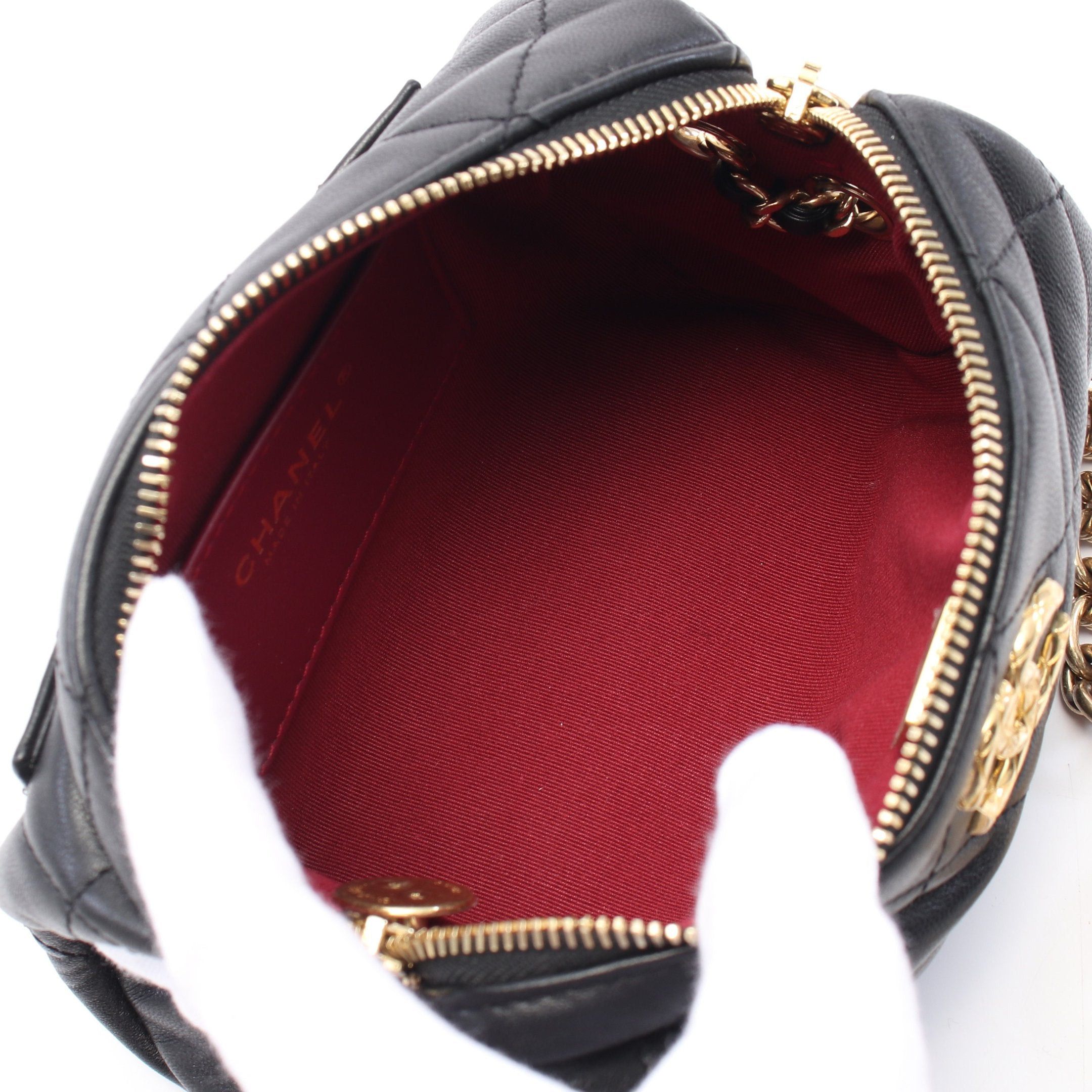 Chanel Chanel Mini Bowling Bag Matelasse Chain Shoulder Leather Black Gold Hardware Size ONE SIZE - 3 Thumbnail