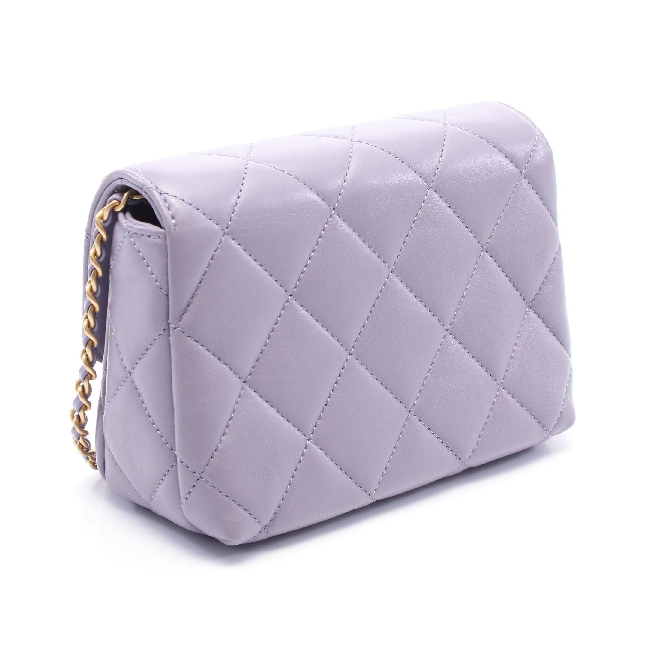 Chanel Chanel Matelasse Mini Flap Bag Chain Shoulder Leather Light Purple Gold Hardware Size ONE SIZE - 2 Thumbnail