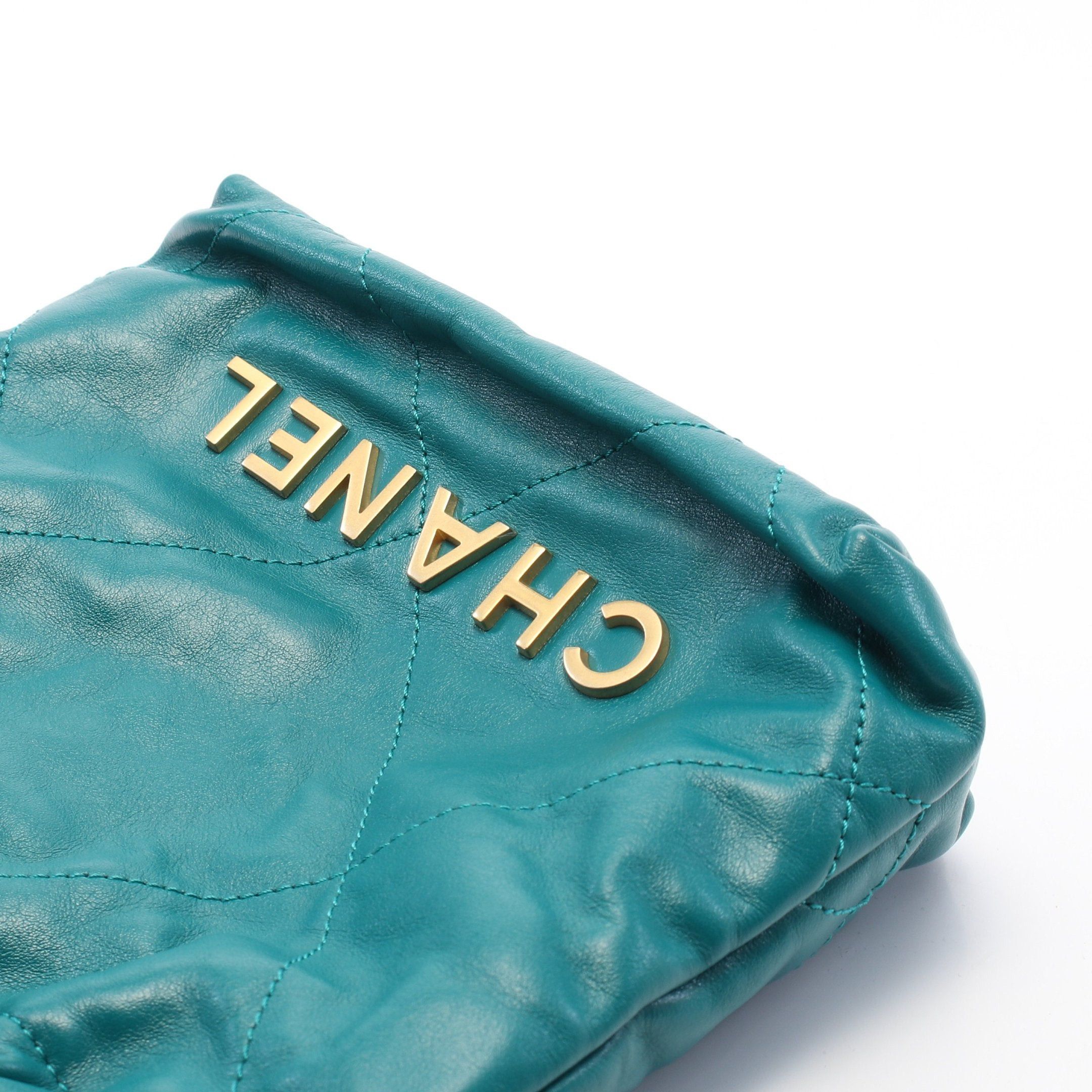 Chanel Chanel Chanel 22 Mini Chain Shoulder Bag Leather Green Gold Hardware Size ONE SIZE - 6 Thumbnail