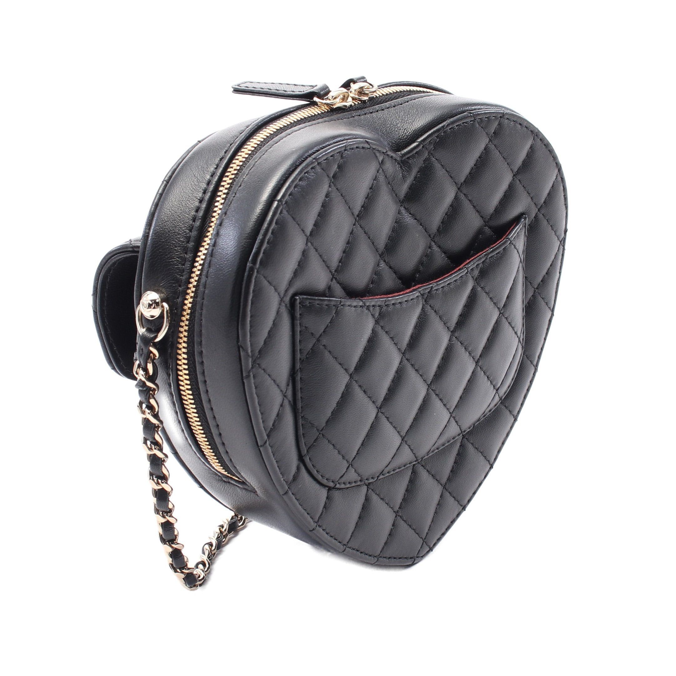 Chanel Chanel Matelasse Heart Chain Shoulder Bag Lambskin Black Gold Hardware Size ONE SIZE - 2 Thumbnail