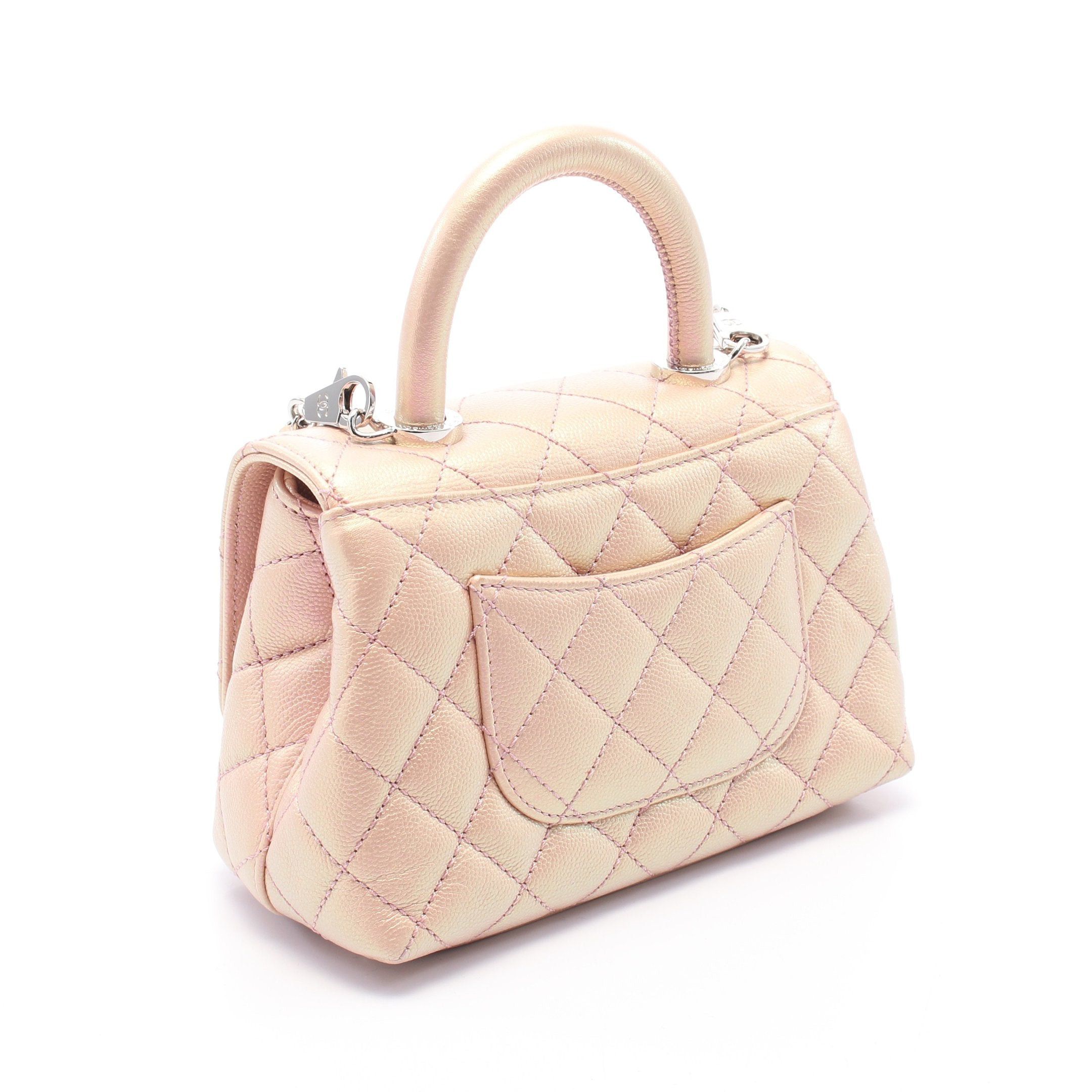 Chanel Chanel Coco Handle Xxs Top Handbag Leather Pink Silver Hardware Metallic Size ONE SIZE - 2 Thumbnail