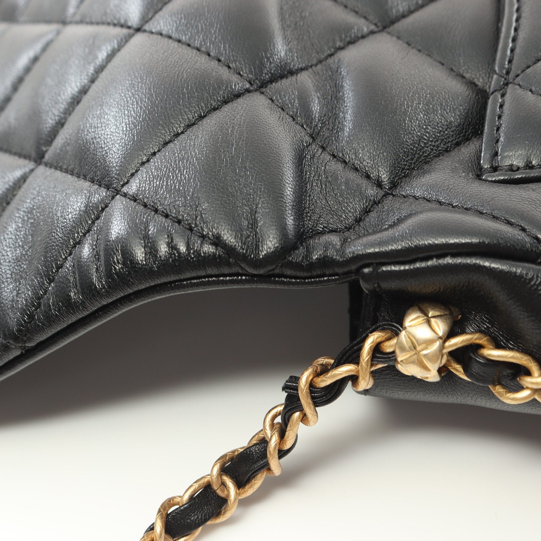 Chanel Chanel Matelasse Chain Shoulder Bag Lambskin Black Gold Hardware Size ONE SIZE - 8 Thumbnail