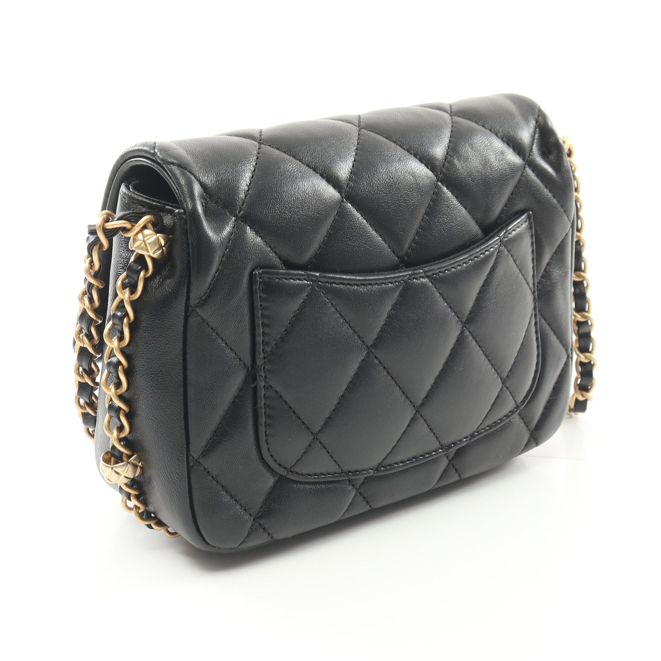 Chanel Chanel Matelasse Chain Shoulder Bag Lambskin Black Gold Hardware Size ONE SIZE - 2 Thumbnail