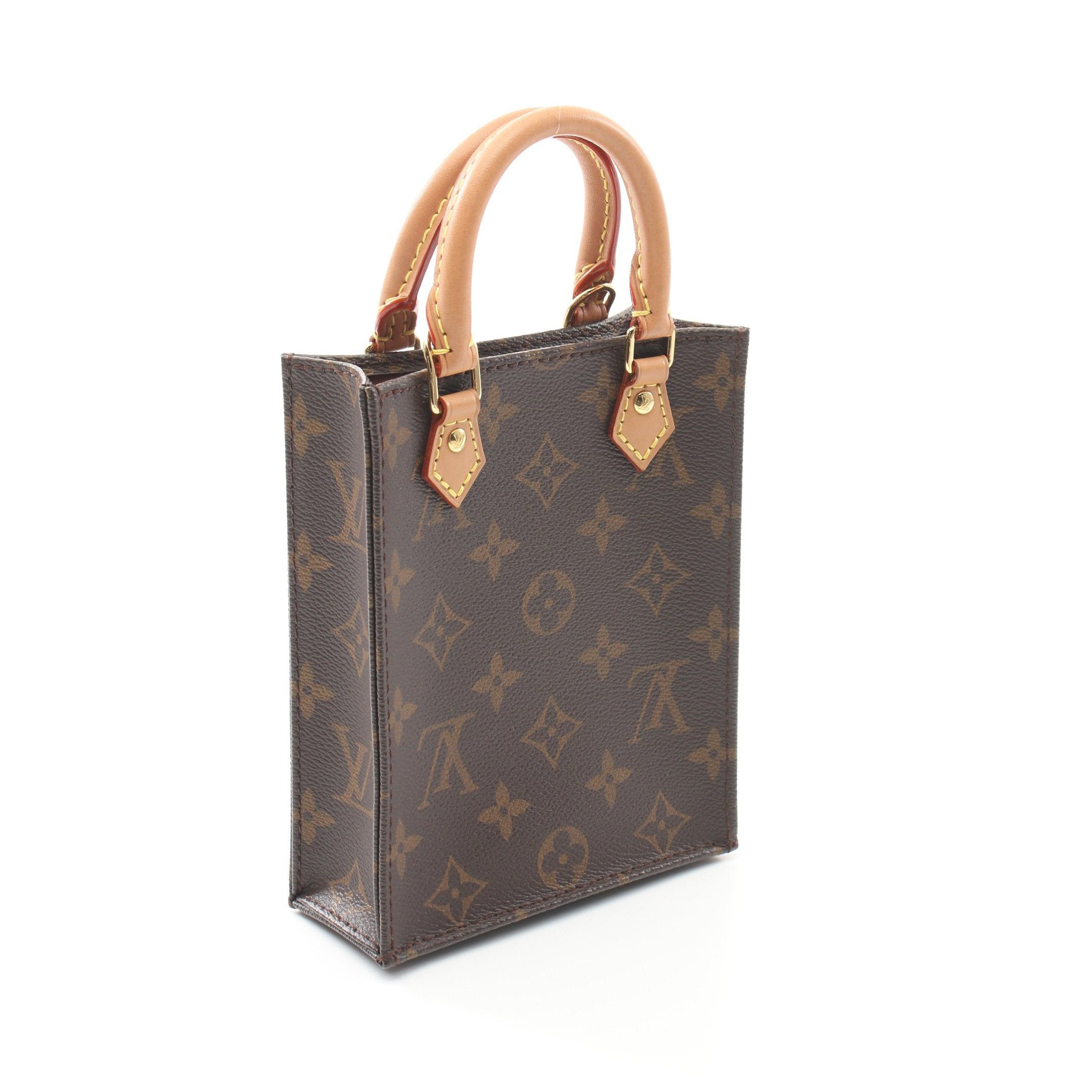 Louis Vuitton Louis Vuitton Petite Sac Plat Monogram Handbag Leather Brown Size ONE SIZE - 2 Thumbnail