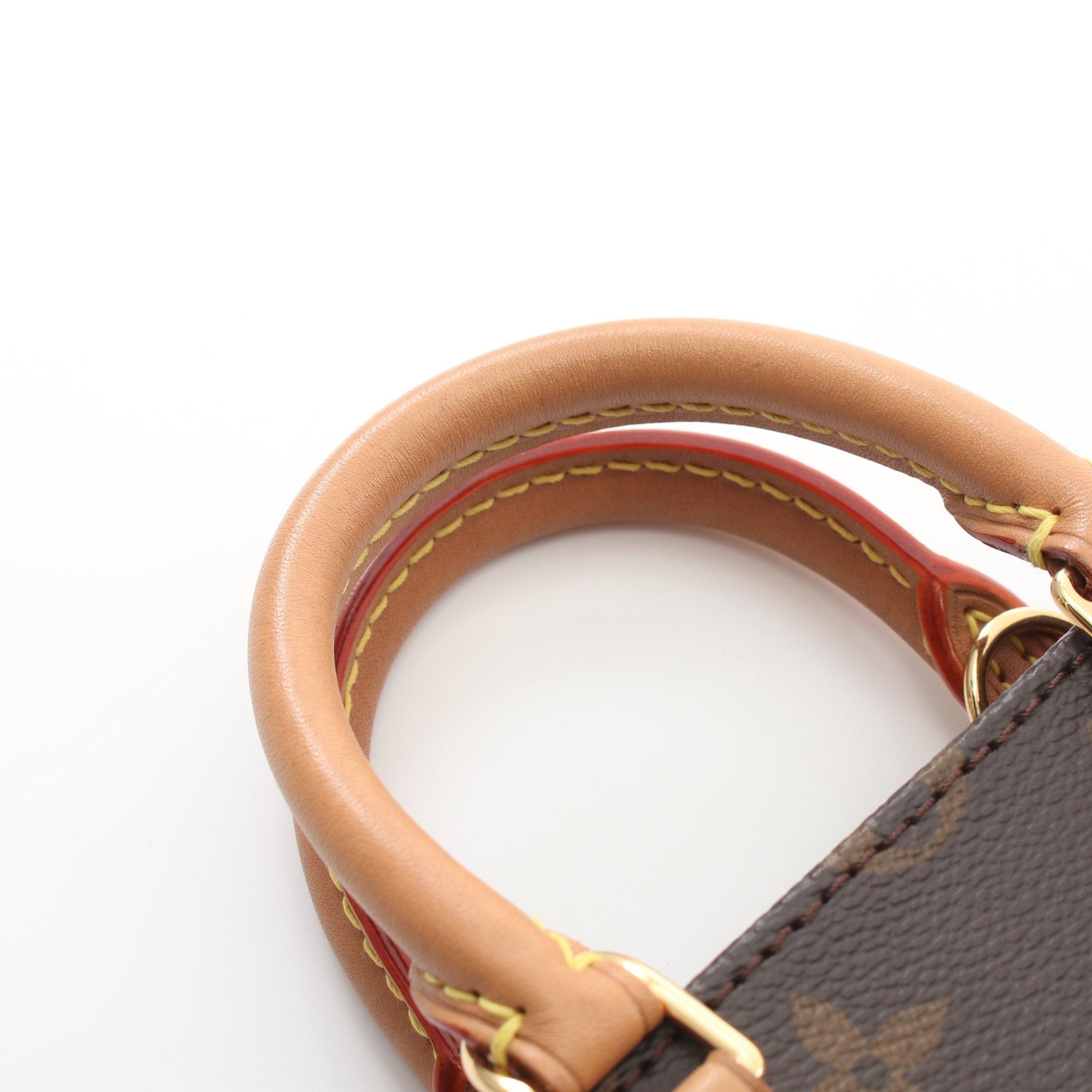 Louis Vuitton Louis Vuitton Petite Sac Plat Monogram Handbag Leather Brown Size ONE SIZE - 5 Thumbnail