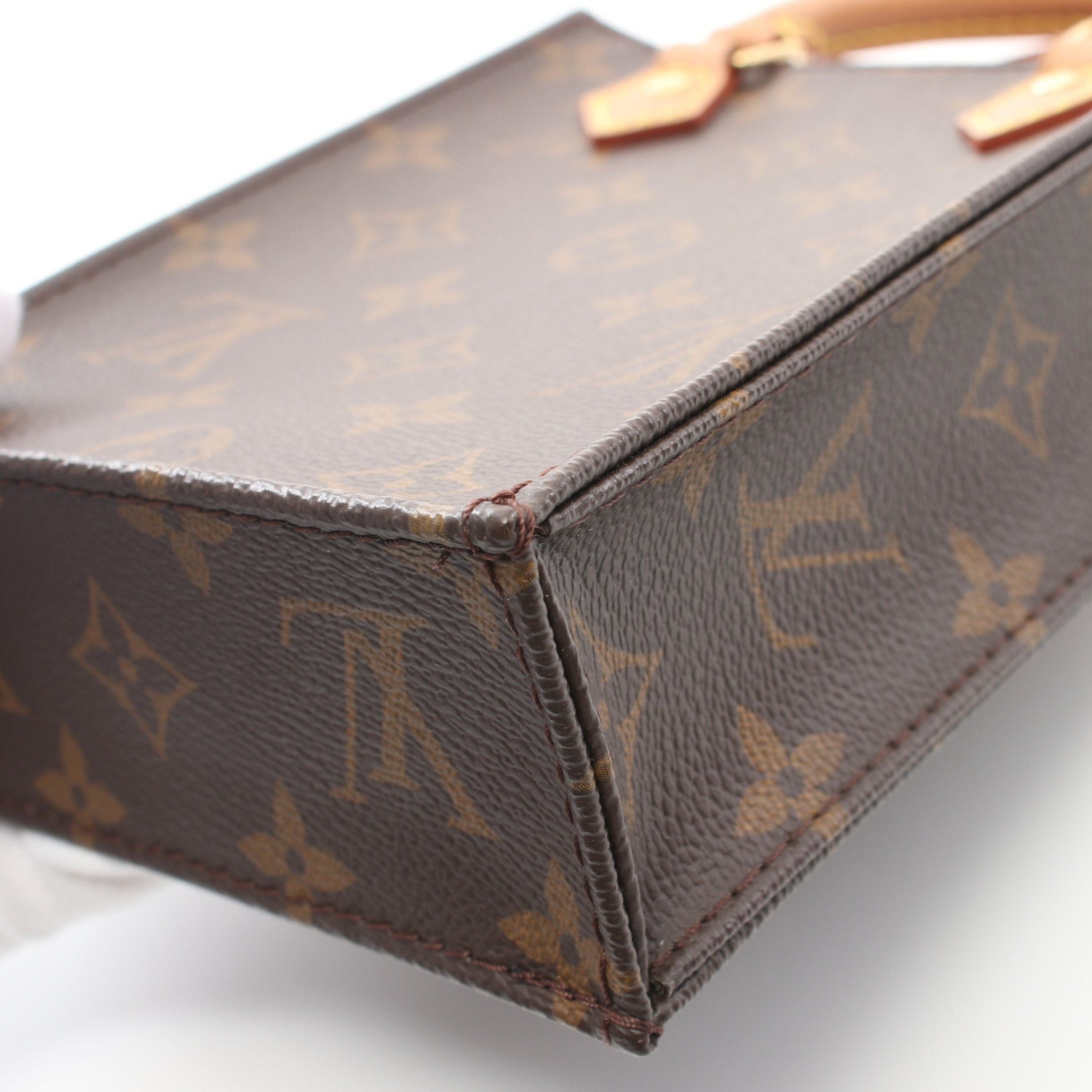 Louis Vuitton Louis Vuitton Petite Sac Plat Monogram Handbag Leather Brown Size ONE SIZE - 6 Thumbnail