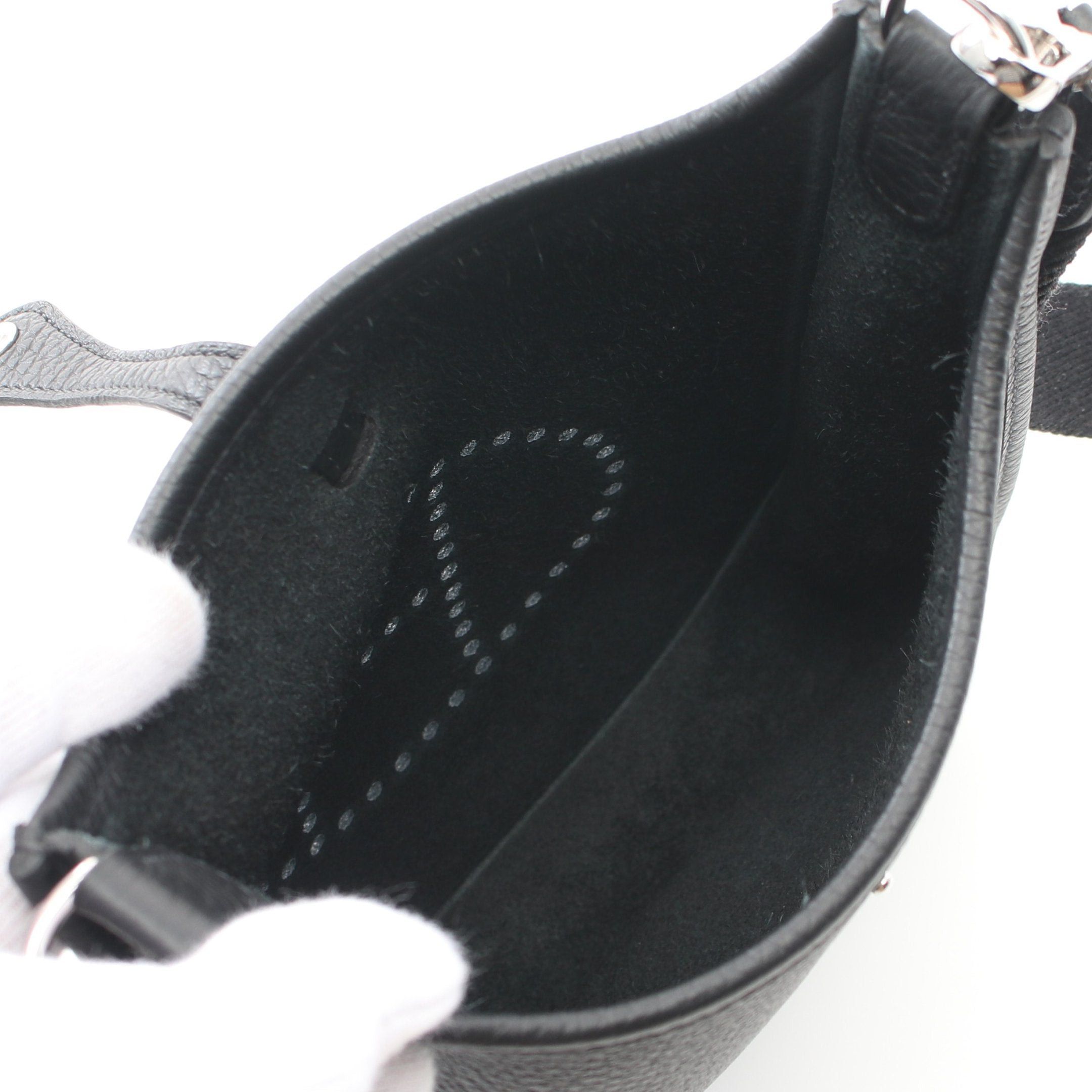 Hermes Hermes Evelyn Tpm Amazon Shoulder Bag Clemence Leather Black Silver Hardware B Stamp Size ONE SIZE - 3 Thumbnail