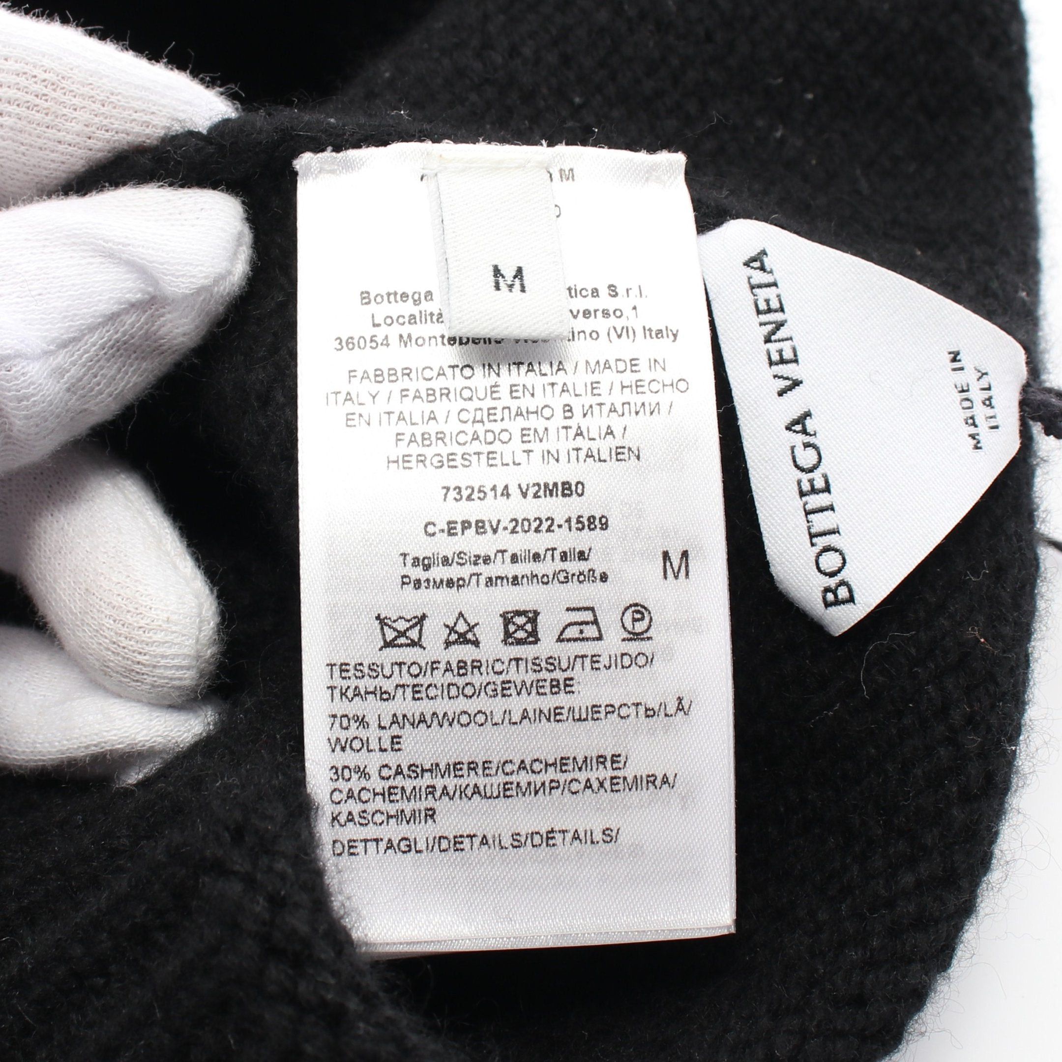 Bottega Veneta Bottega Veneta Knit Cap Beanie Wool Cashmere Black Light Green Size ONE SIZE - 6 Thumbnail